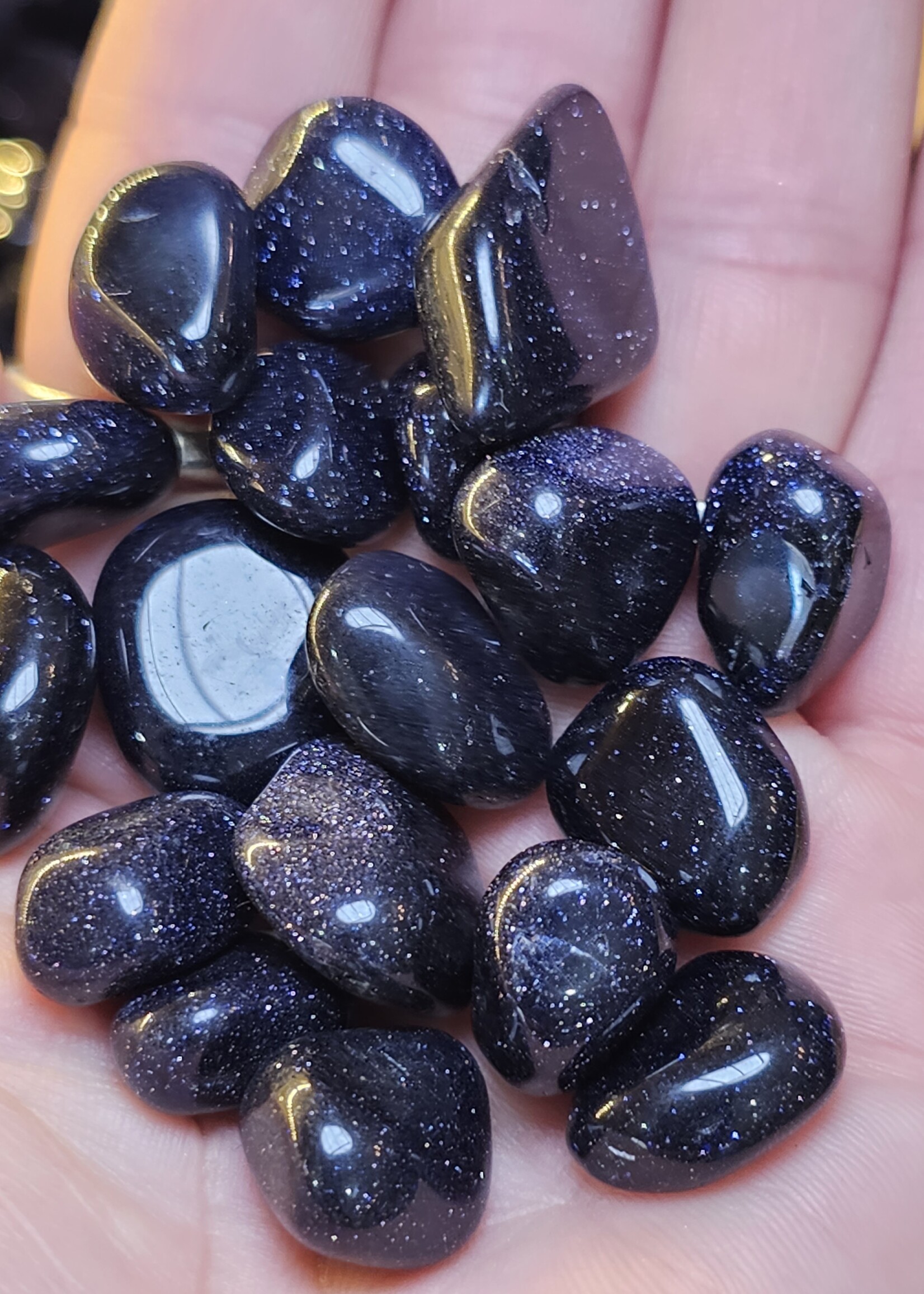 Blue Goldstone Tumbled