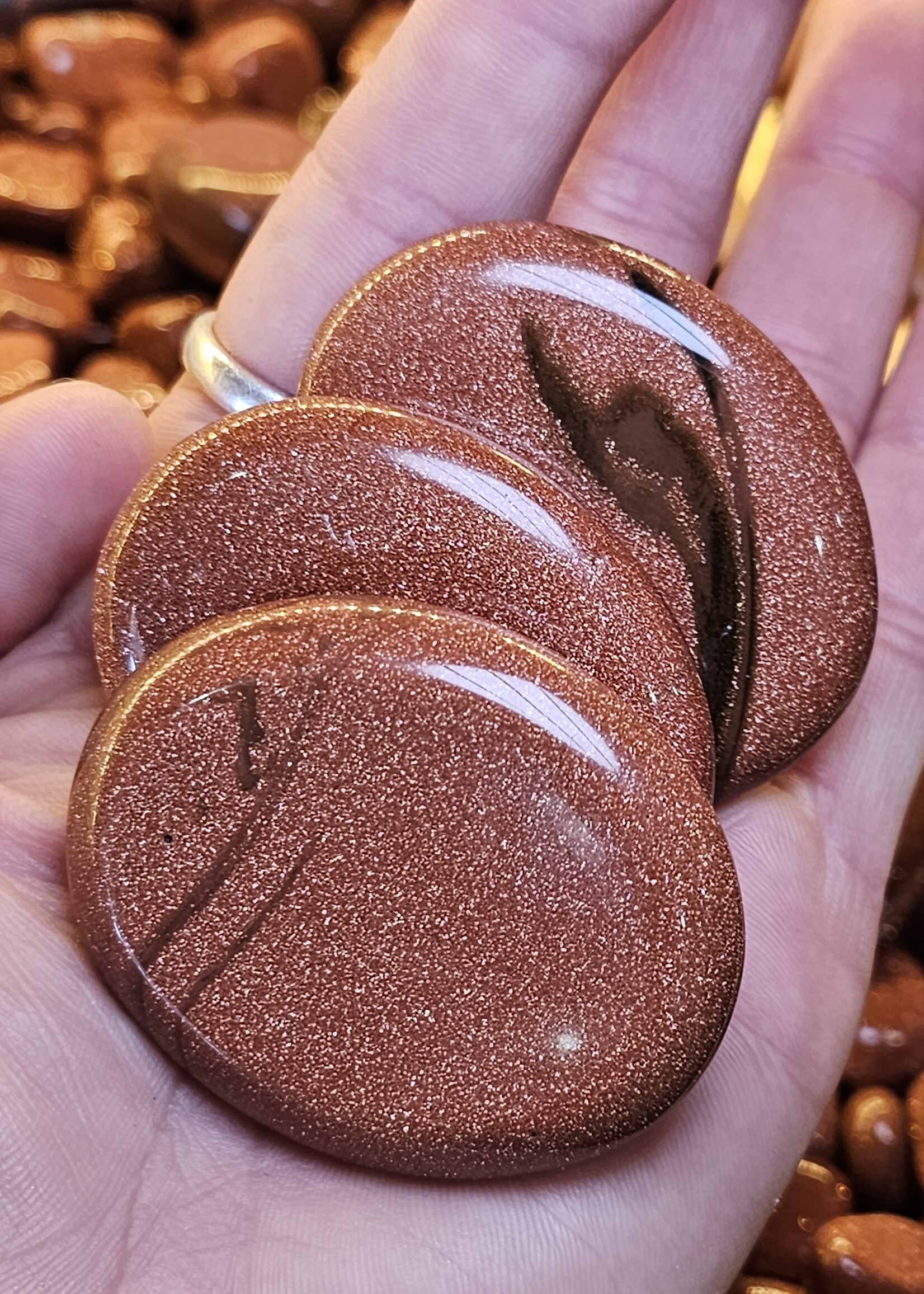 Goldstone Worry Stone 1.5" x 2"