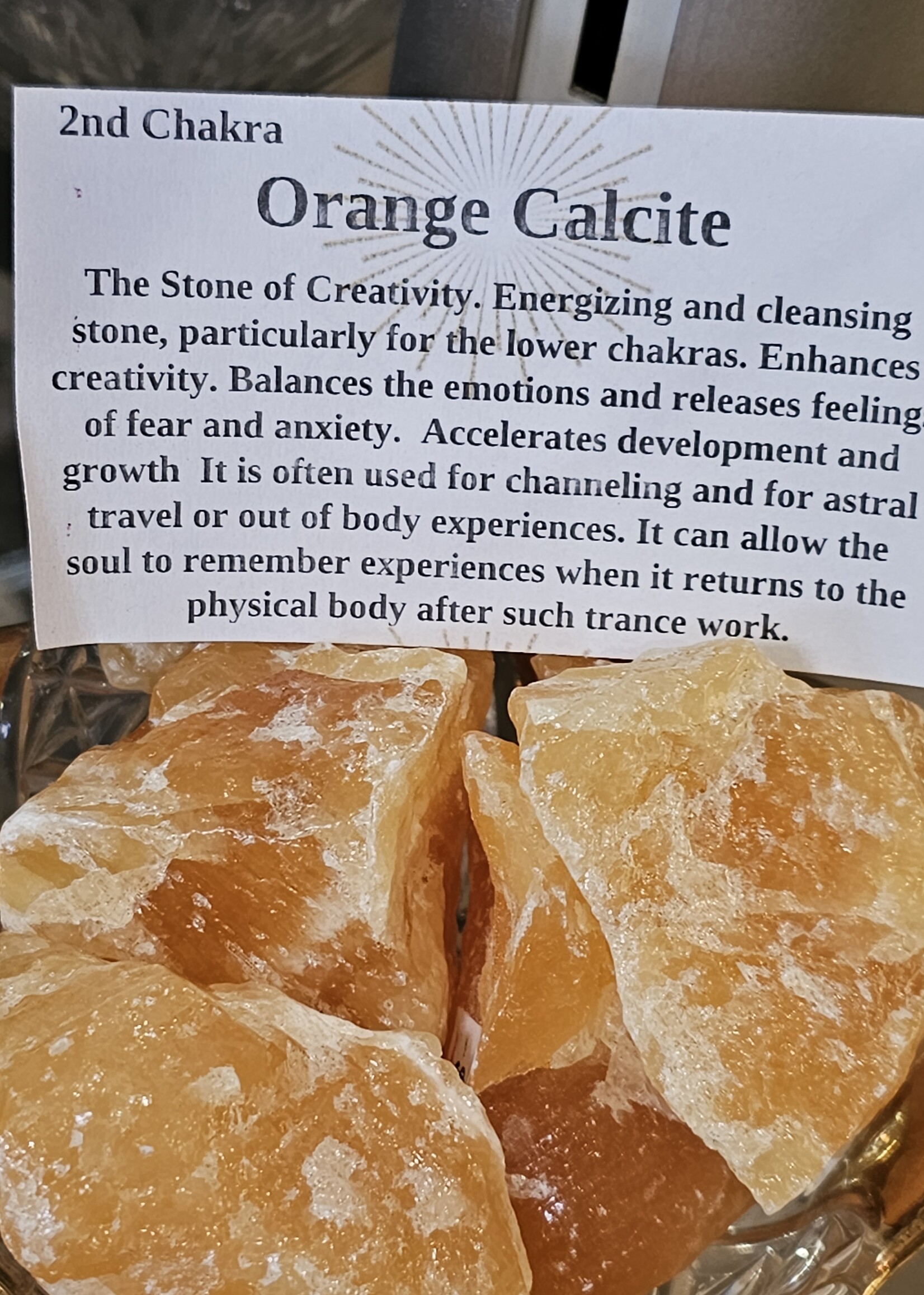 Orange Calcite Rough Chunk 2x2"