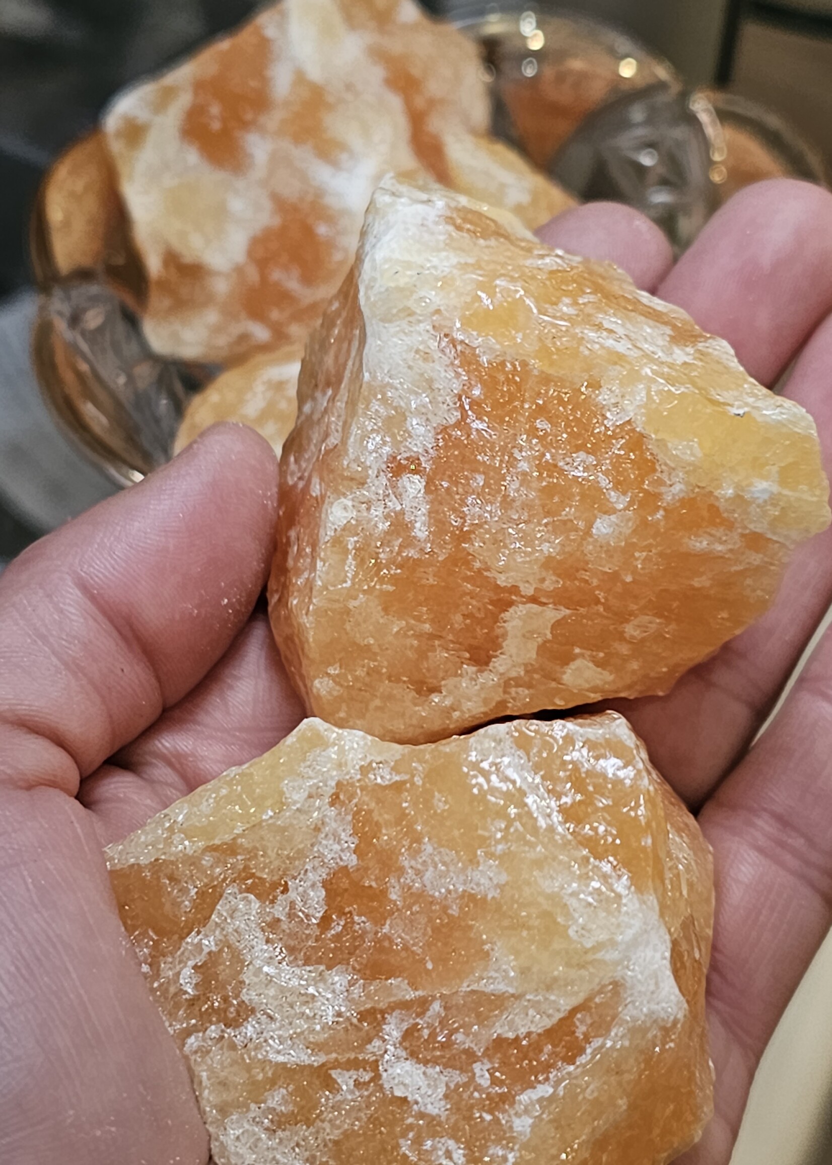 Orange Calcite Rough Chunk 2x2"