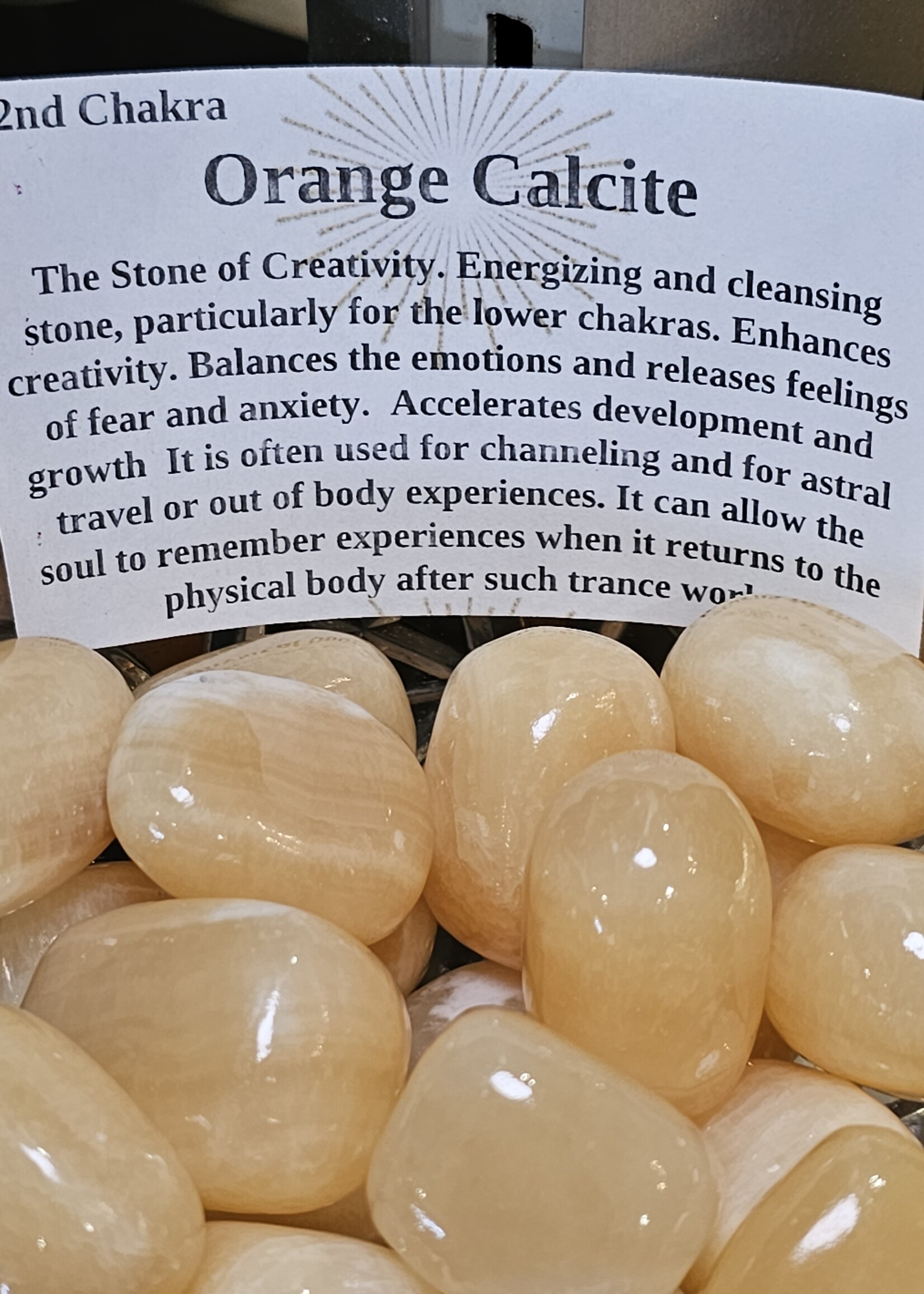 Orange Calcite Tumbled, Large