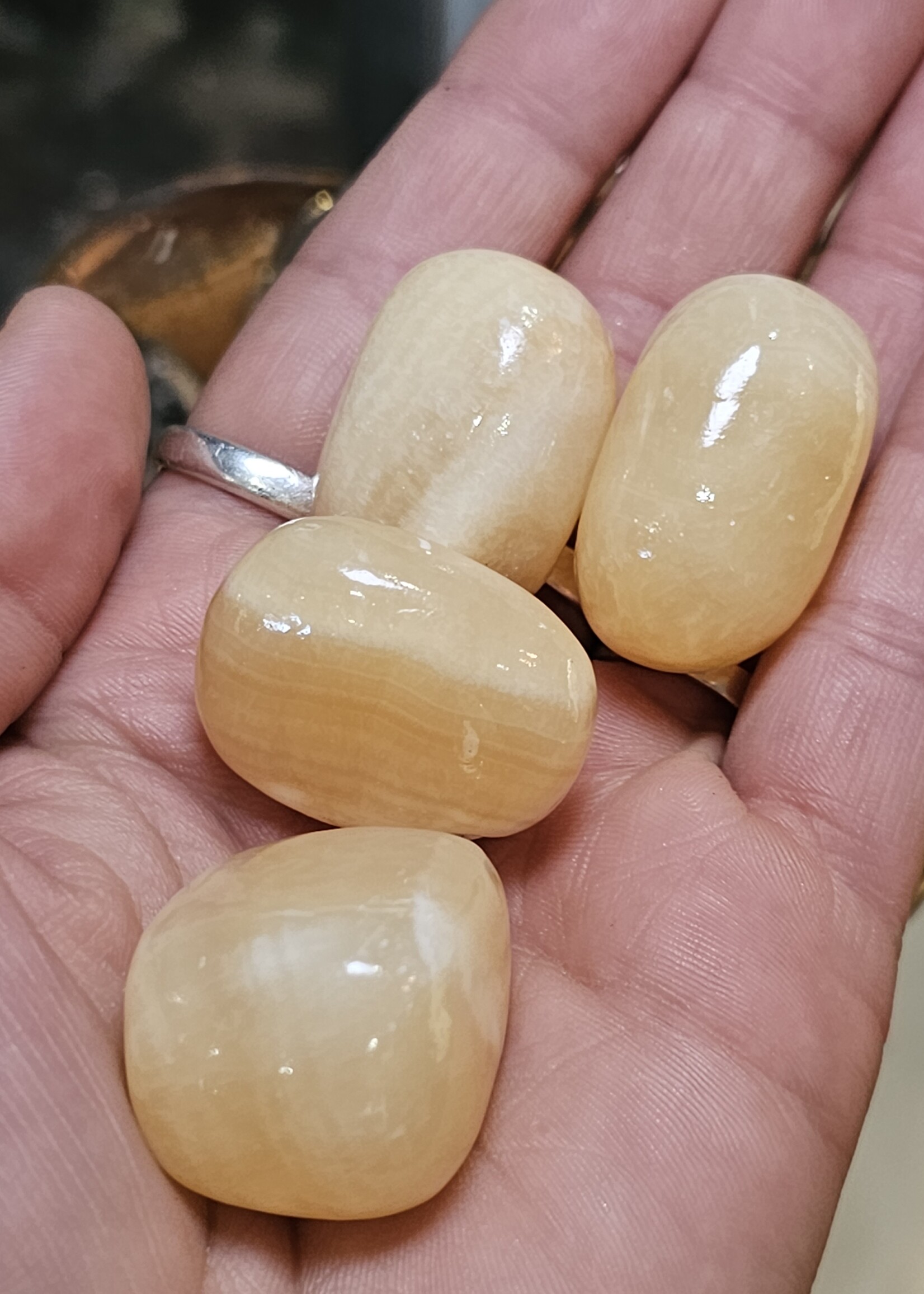 Orange Calcite Tumbled, Large