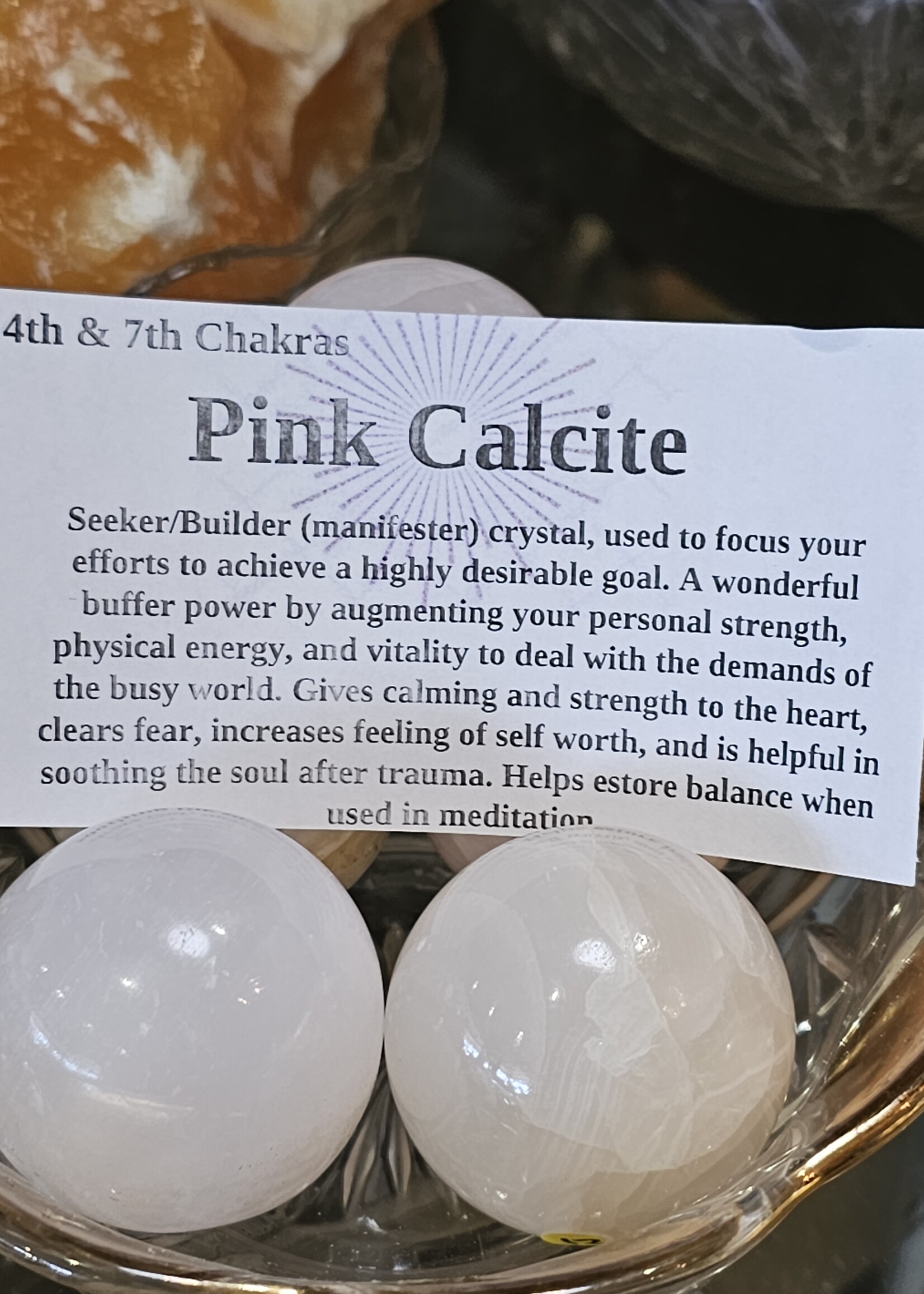 Pink Calcite Sphere 1.5"
