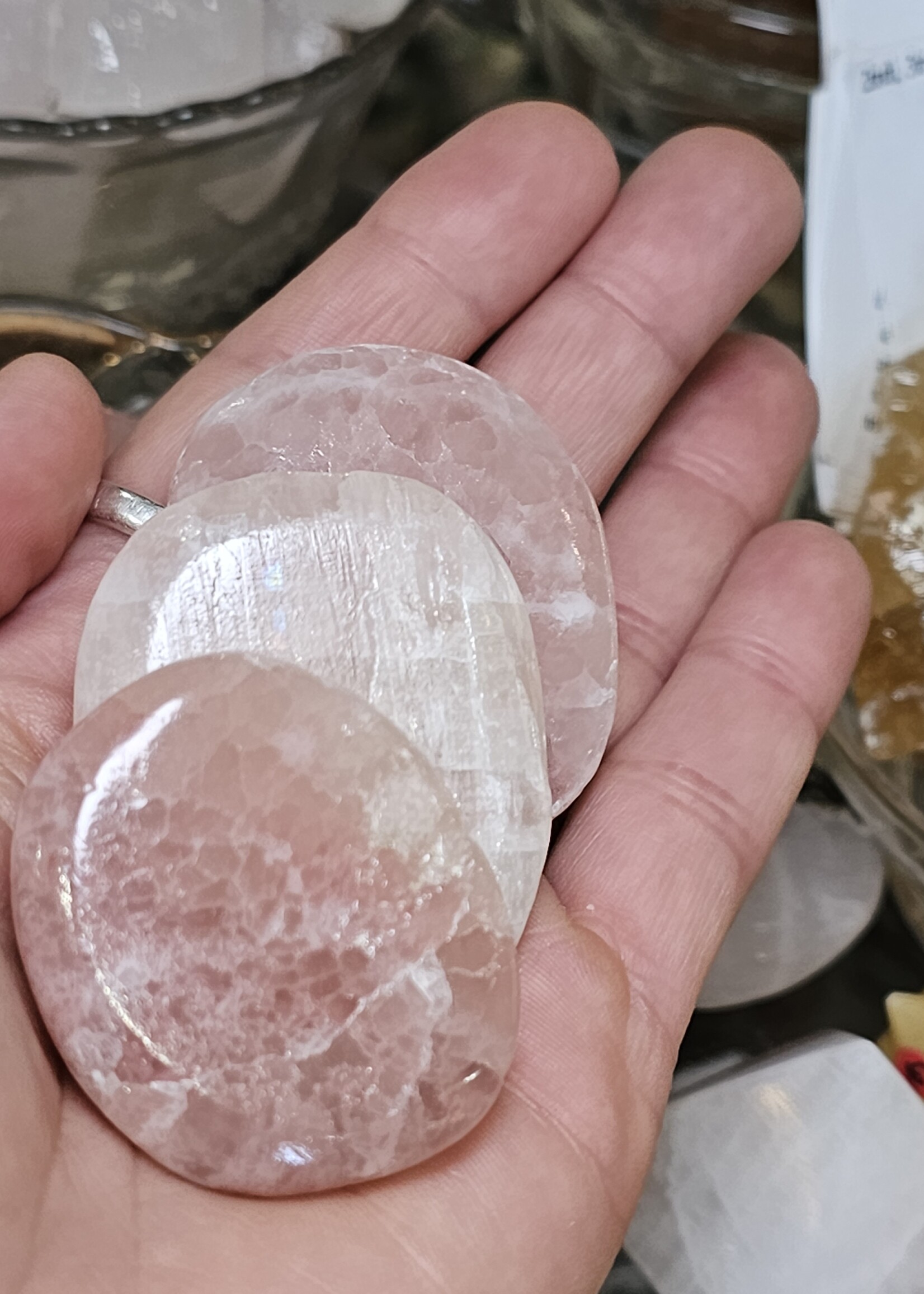 Pink Calcite Worry Stone