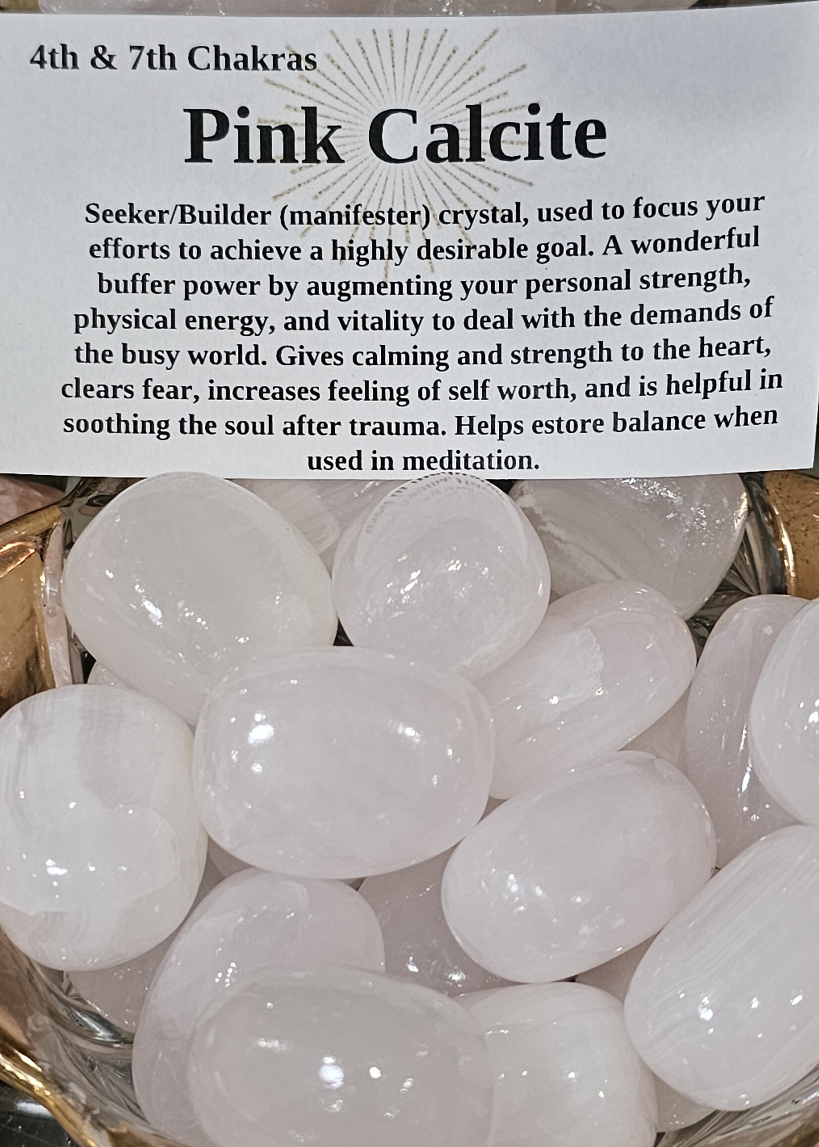 Pink Calcite Tumbled, Large