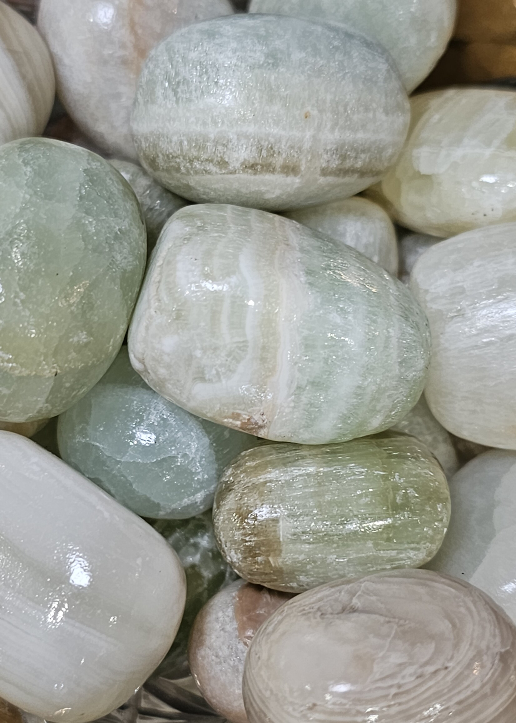 Green Calcite Tumbled, Large