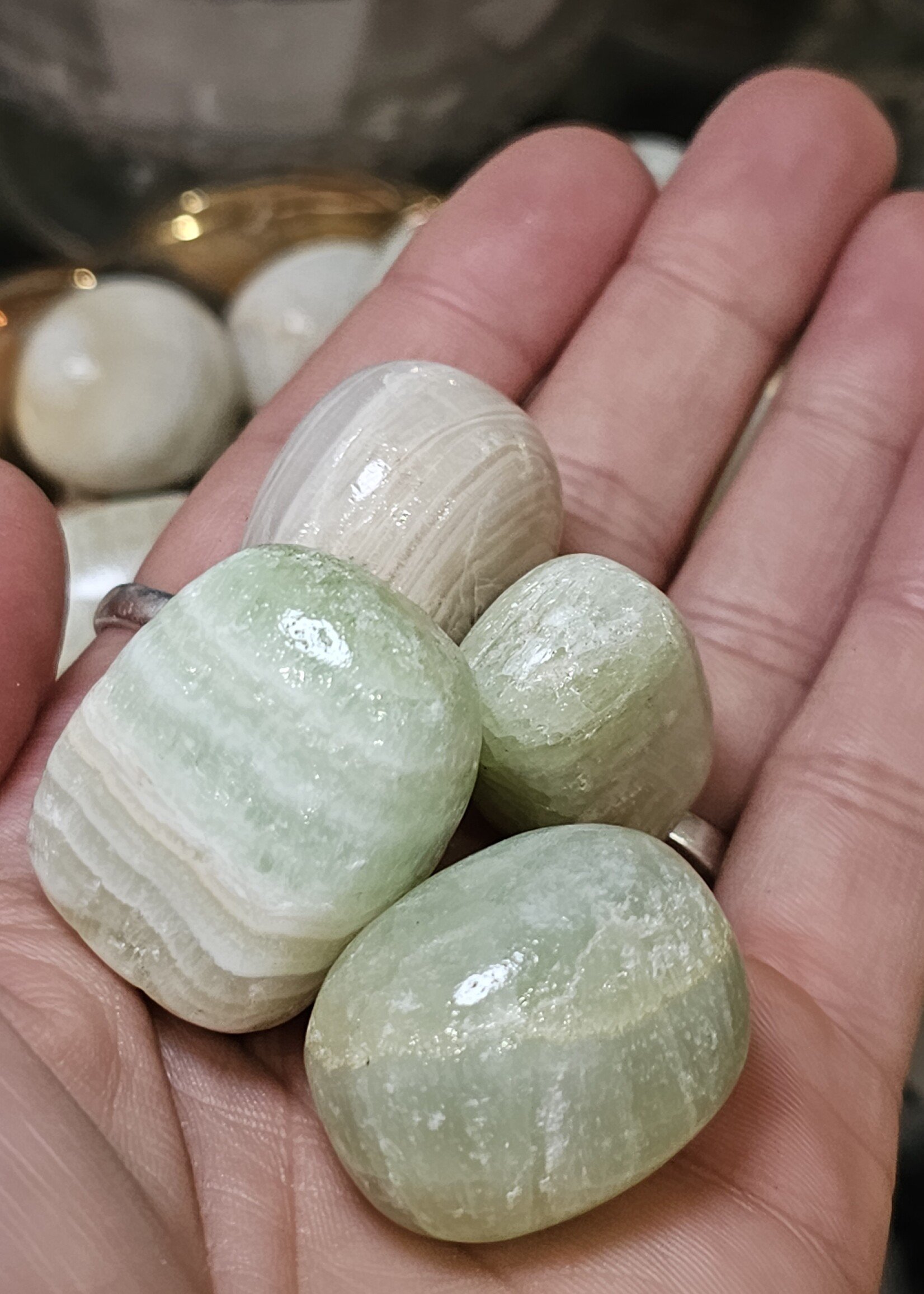 Green Calcite Tumbled, Large