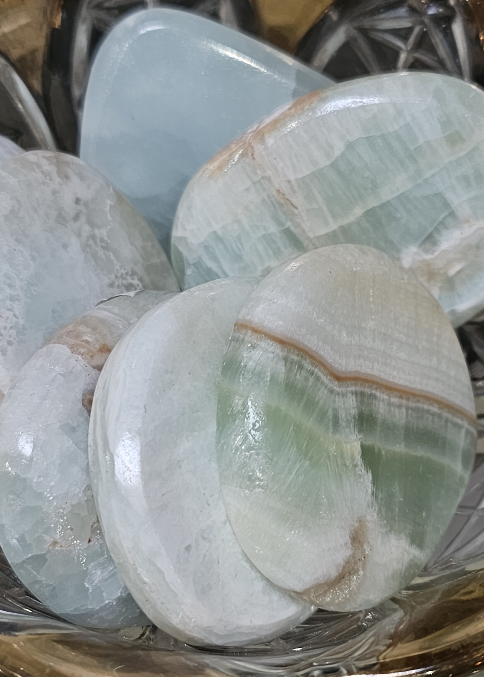 Green Calcite Worry Stone