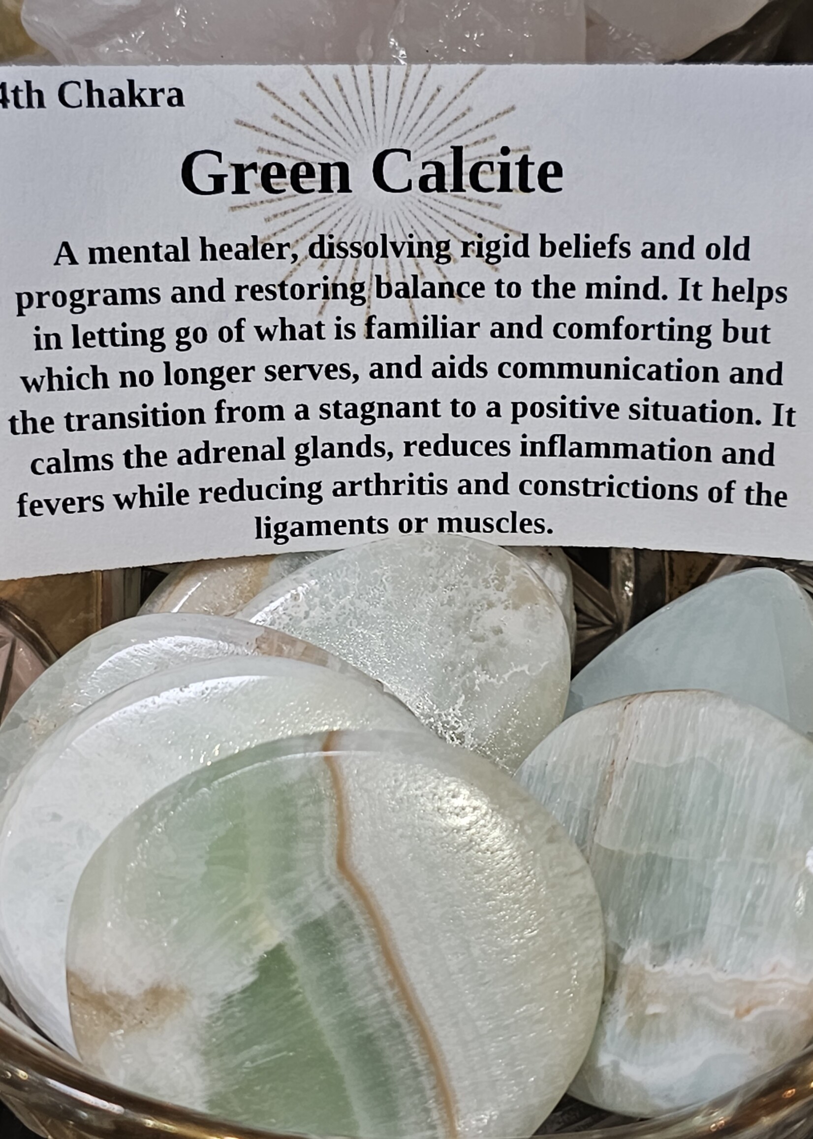 Green Calcite Worry Stone