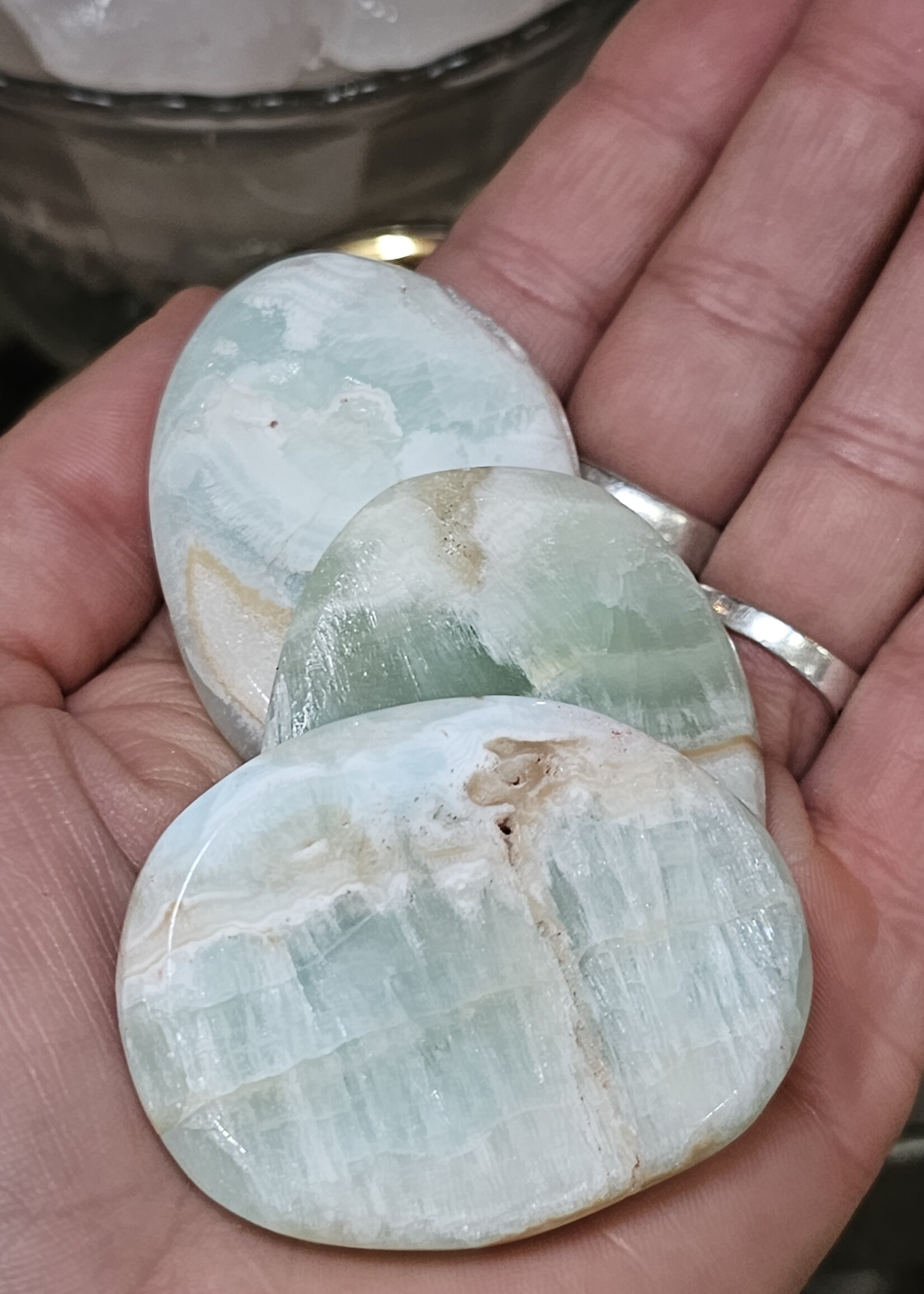 Green Calcite Worry Stone