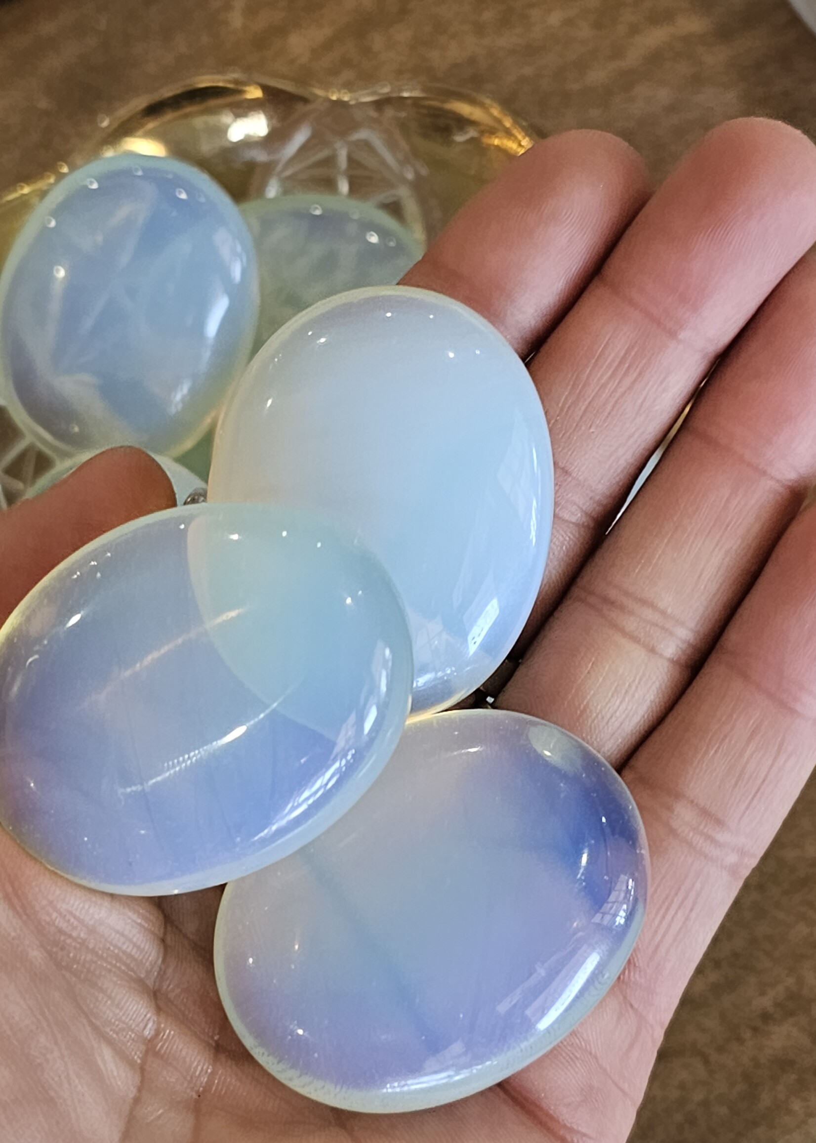 Opalite Palm Stone, Medium 2x1.5 inch