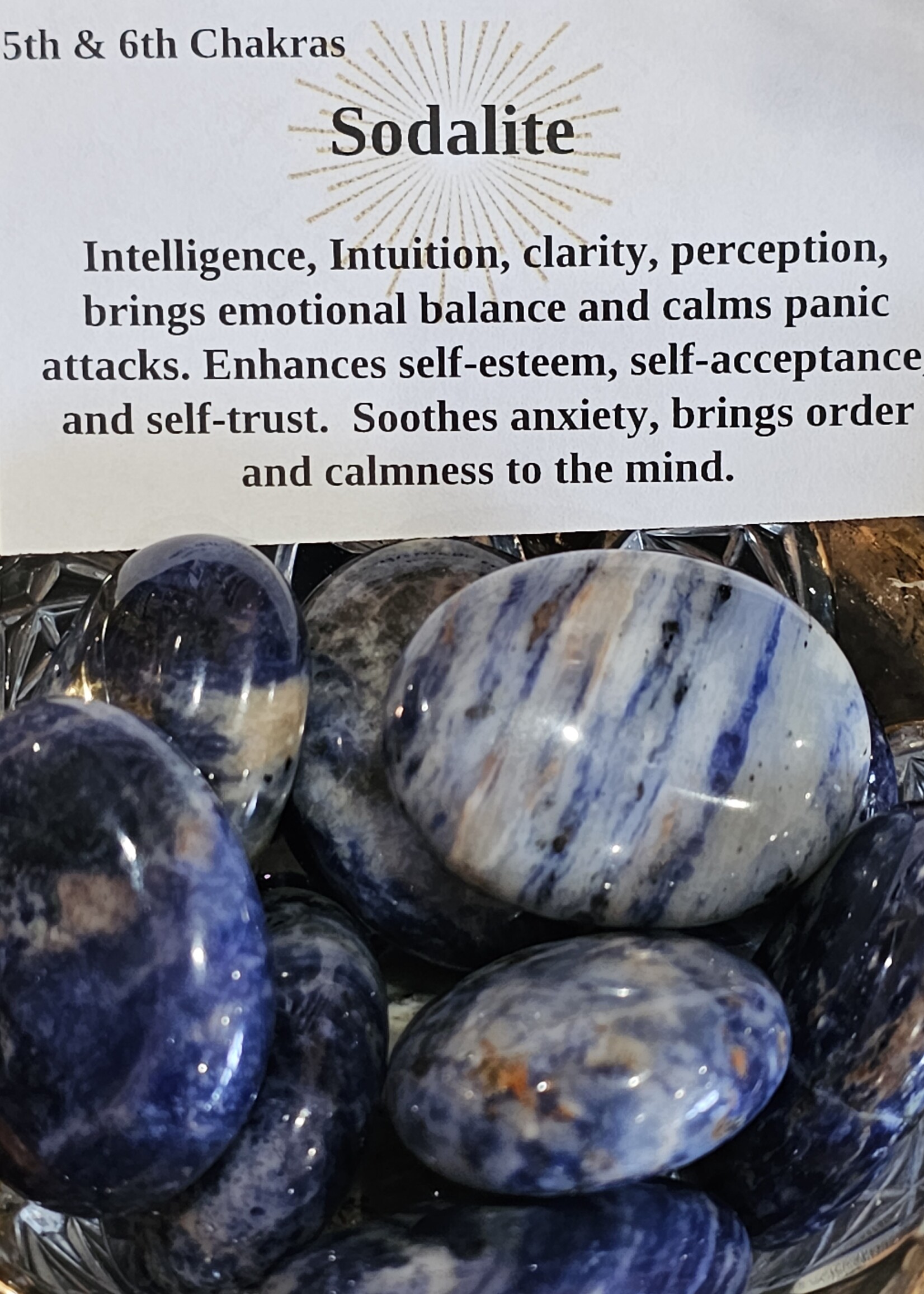 Sodalite Palm Stone 1.5" x 2"