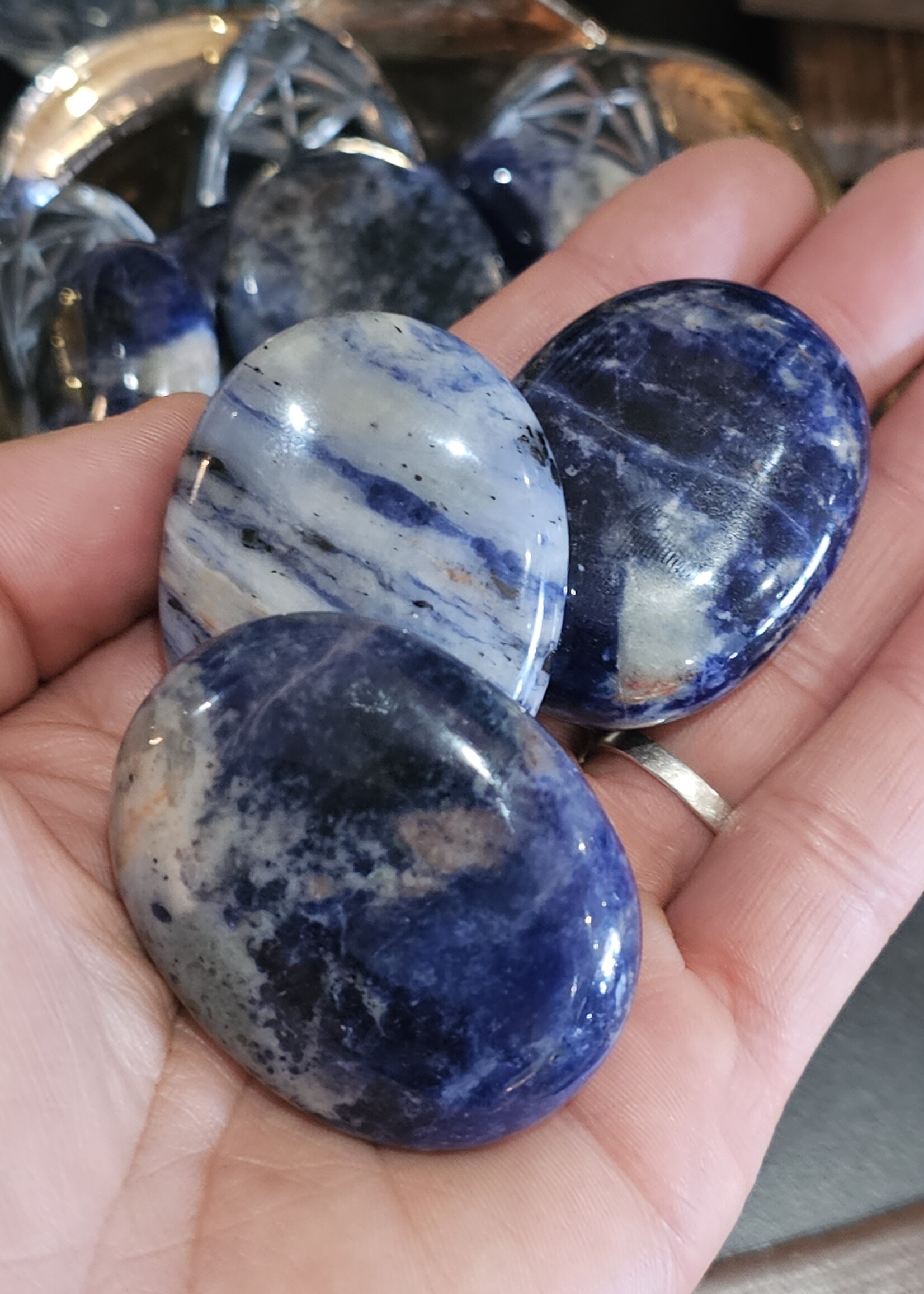 Sodalite Palm Stone 1.5" x 2"
