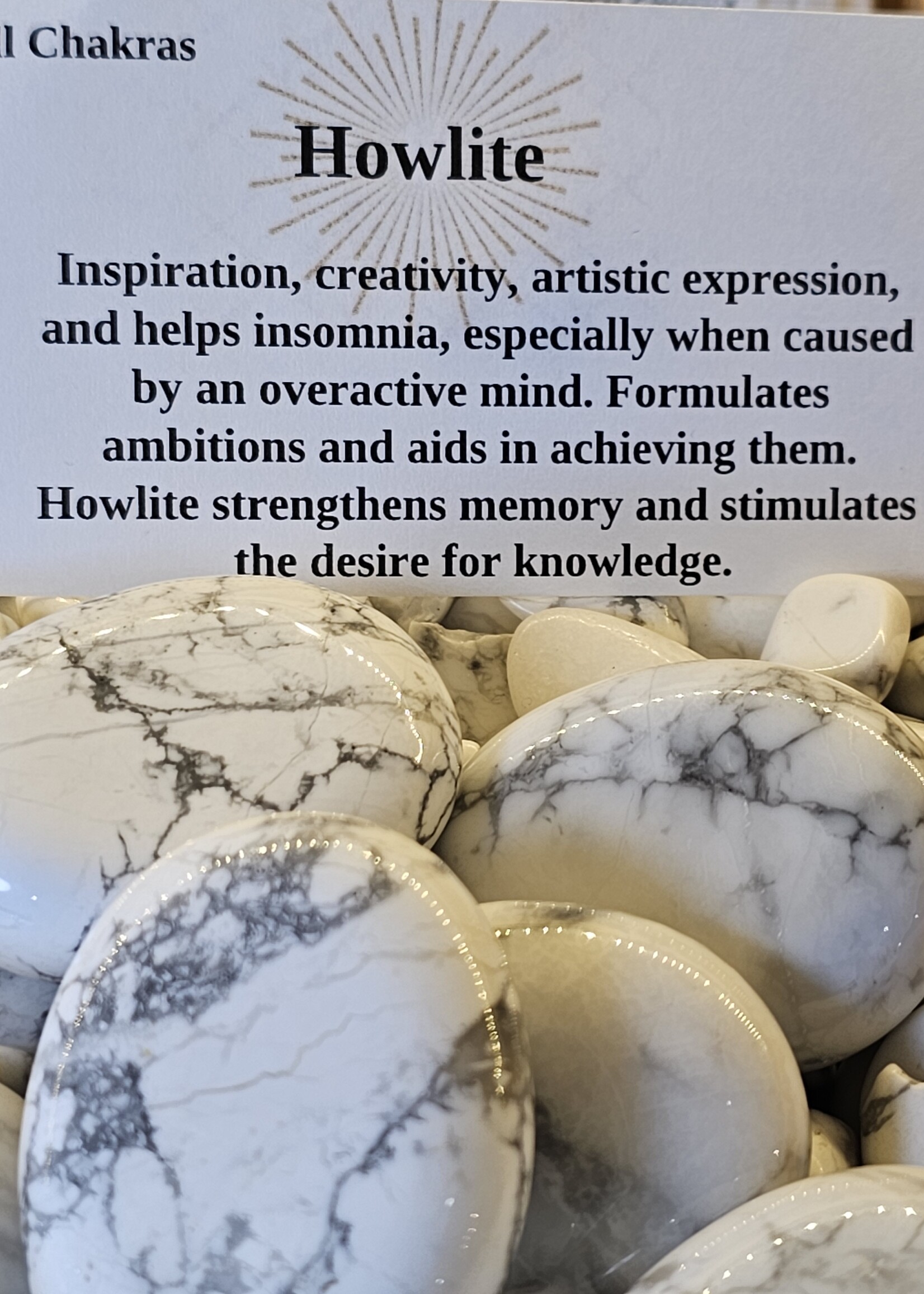 Howlite Palm Stone 1.5" x 2"