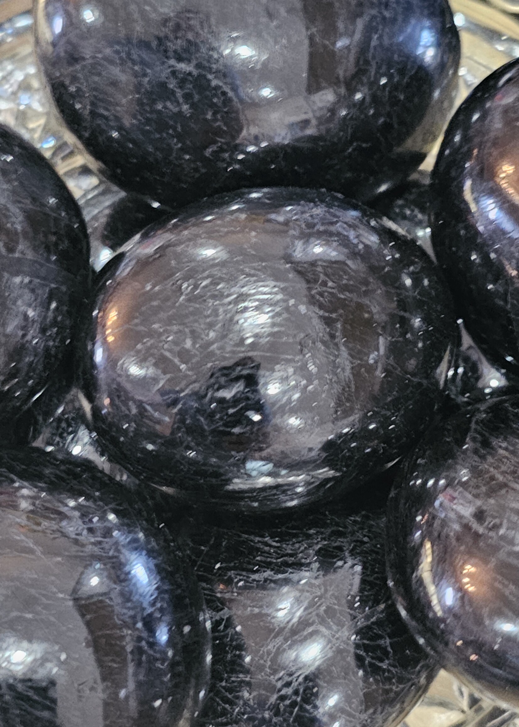 Black Tourmaline, Palm Stone, Medium 2x1.5 inch