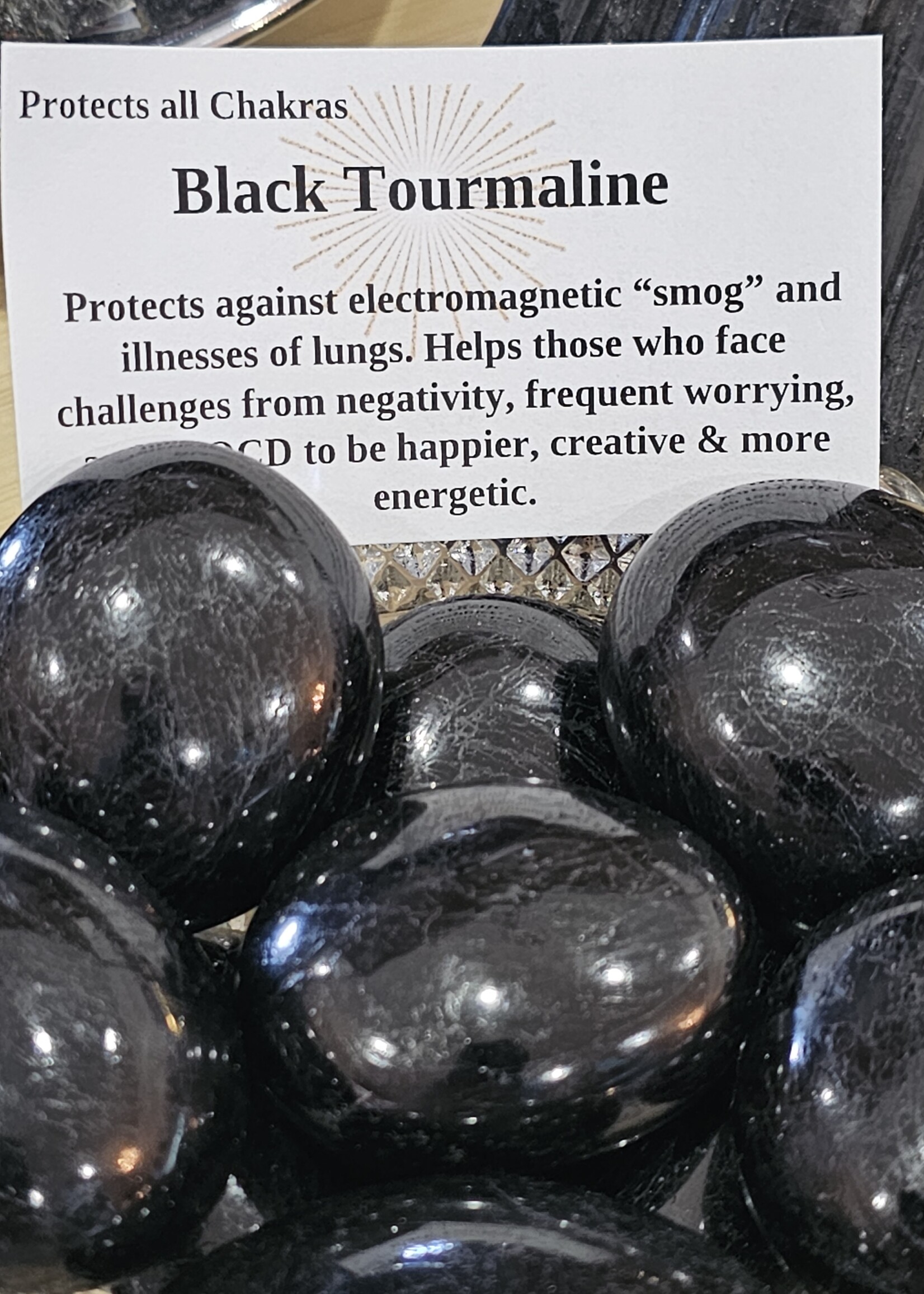 Black Tourmaline Palm Stone
