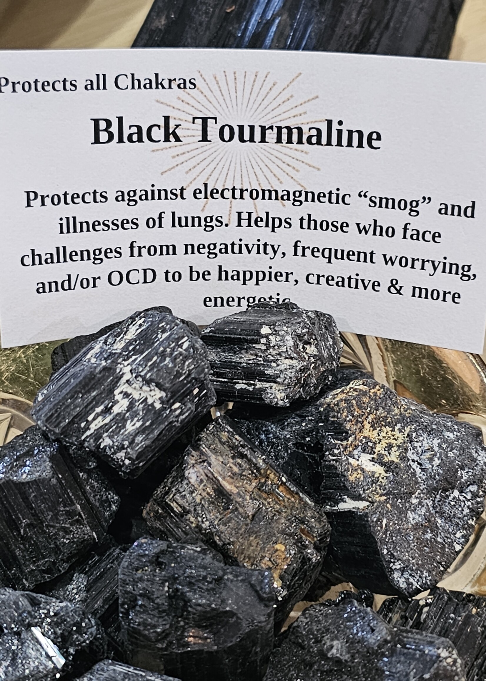 Black Tourmaline Rough H1.5" x W1" x D .5"