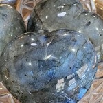 Labradorite Heart Stone 2.5" x  2.5"