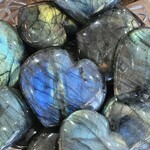 Labradorite Heart Stone 1.5" x  1.5"