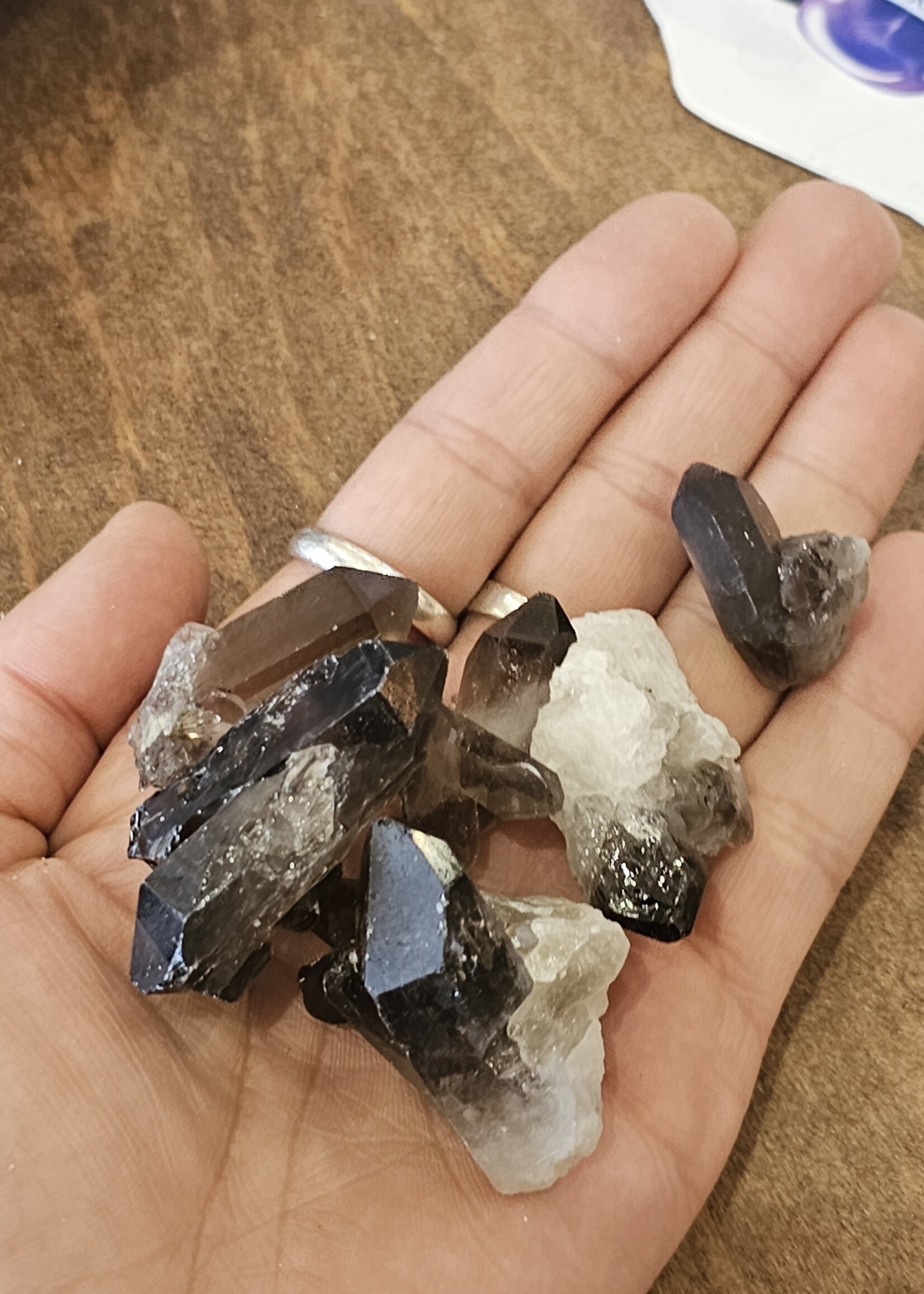 6 Piece Set: Smokey Quartz House Grid Tiny Clusters