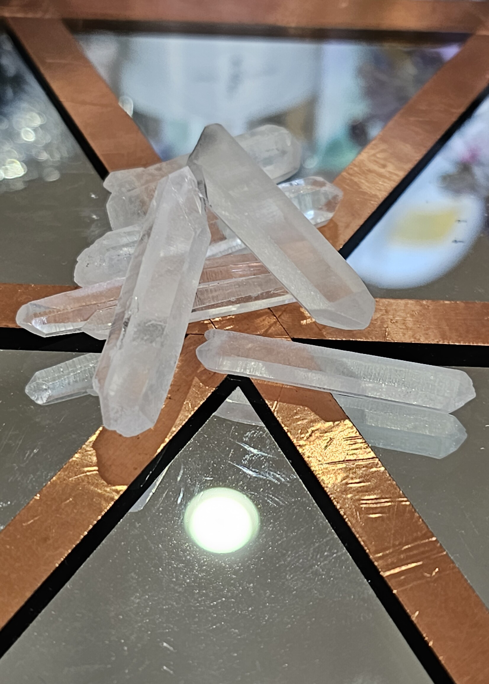 Set of 6 : Natural Quartz Point Double Terminated 1.5"-2" For Grids