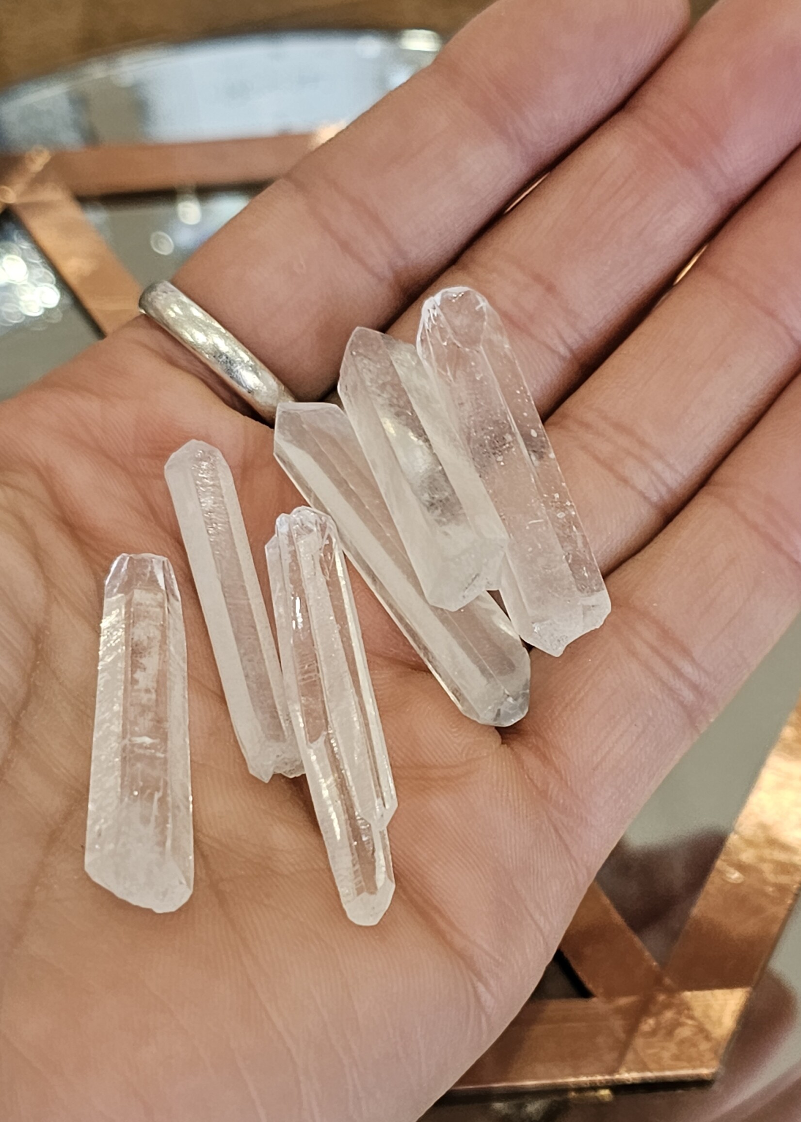 Set of 6 : Natural Quartz Point Double Terminated 1.5"-2" For Grids
