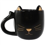 Kitty Mug Ceramic Black- Hand wash/ Do not microwave
