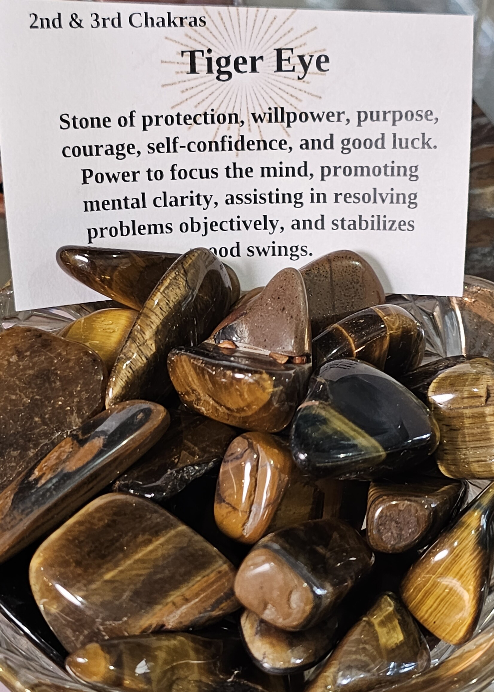 Tiger Eye Tumbled, Medium