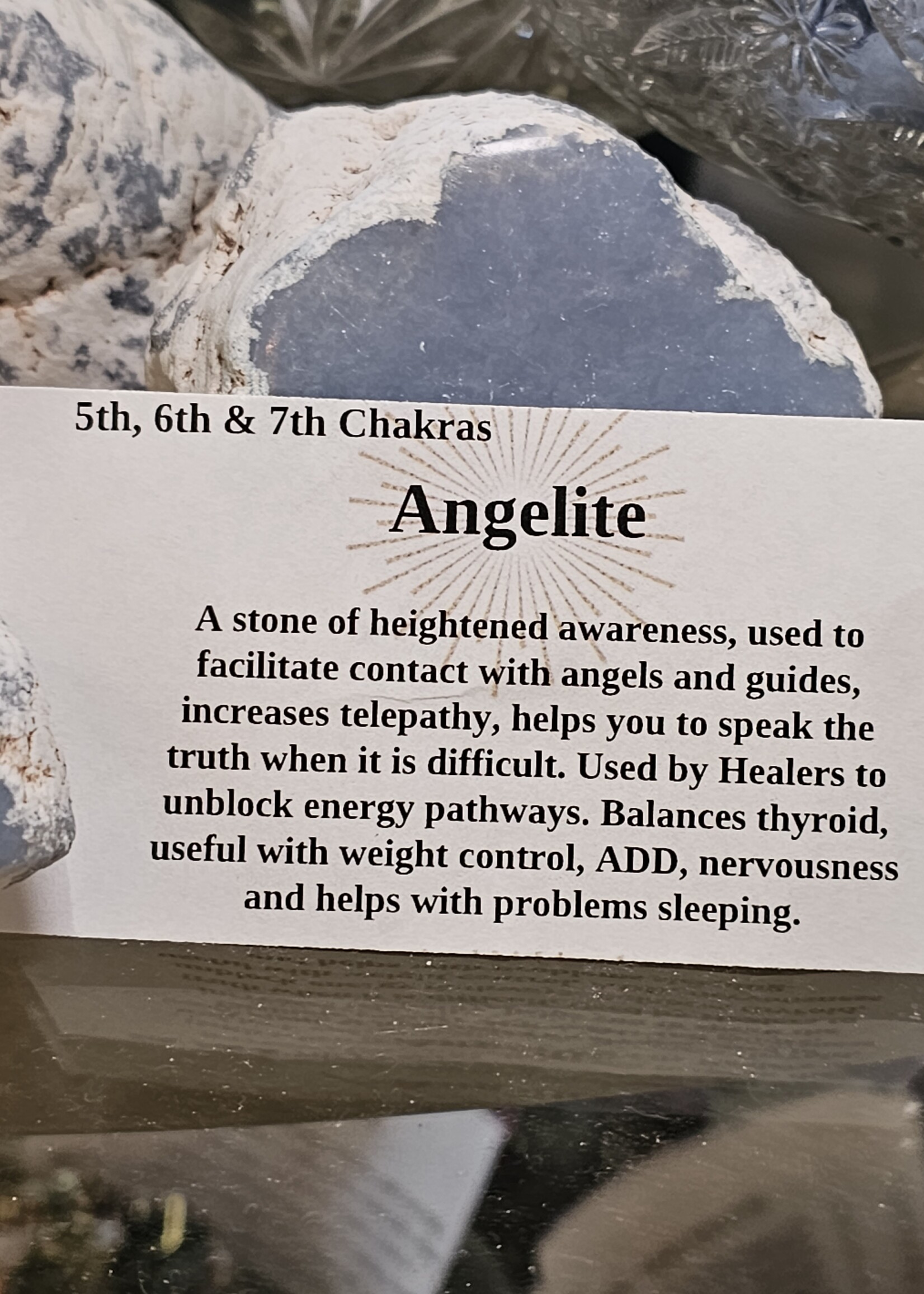 Angelite Half Polished Palm 3" x 2" x 2"