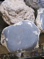 Angelite Half Polished Large Palm Stone 3" x 4"