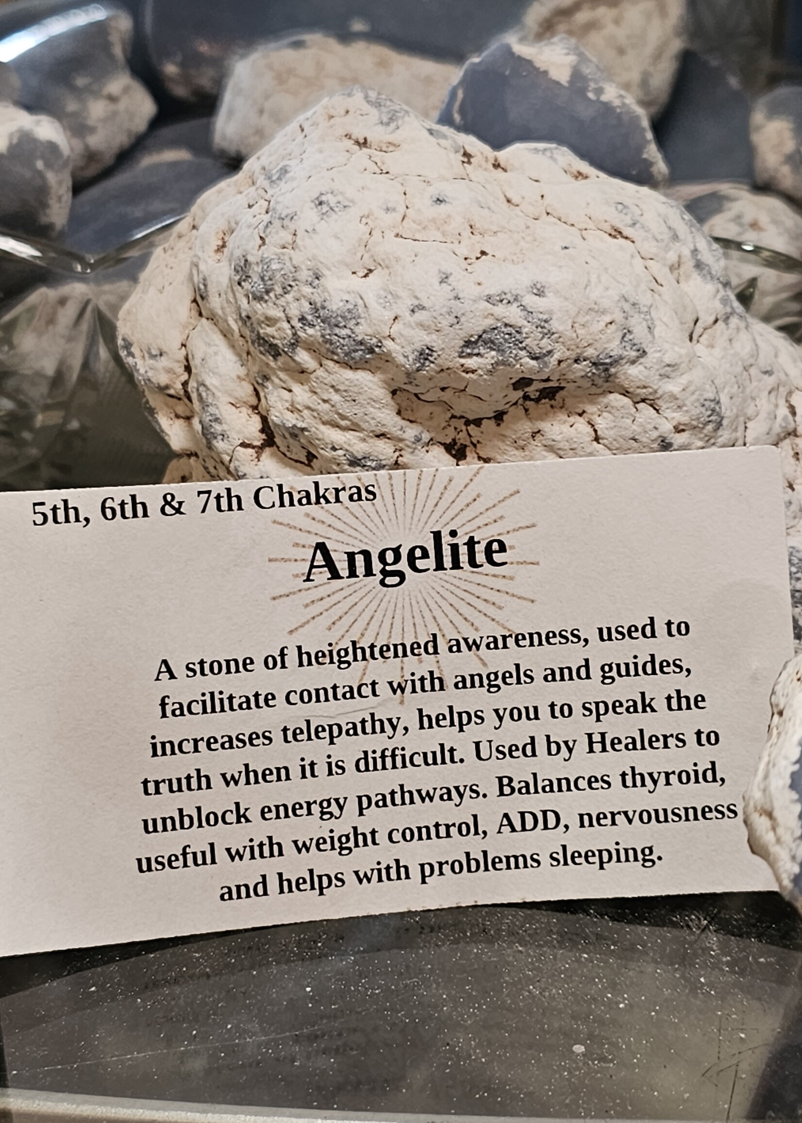 Angelite Half Polished Large Palm Stone 3" x 4"