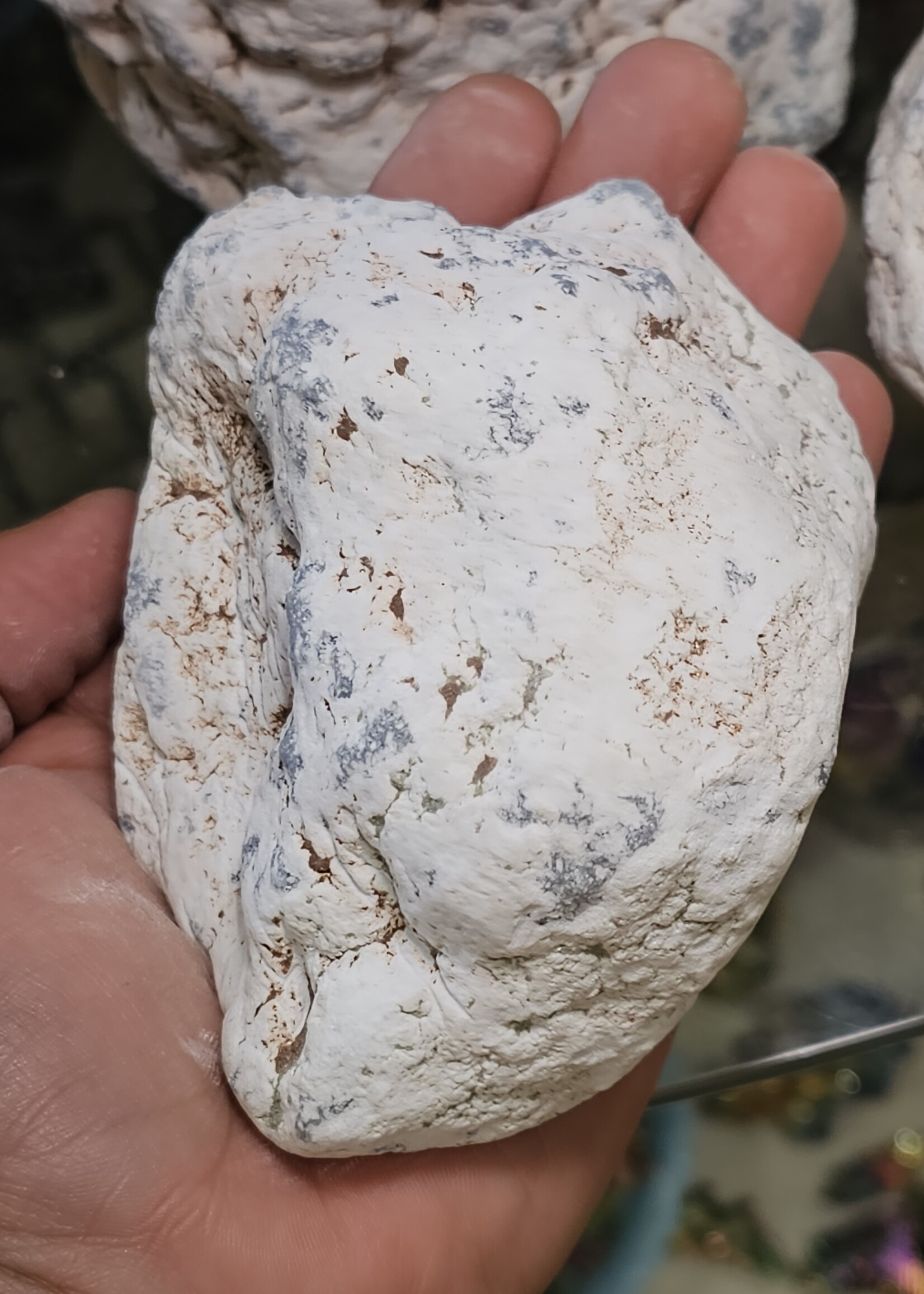 Angelite Half Polished Large Palm Stone 3" x 4"