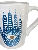 Hamsa Mug Ceramic white/blue 3.88"