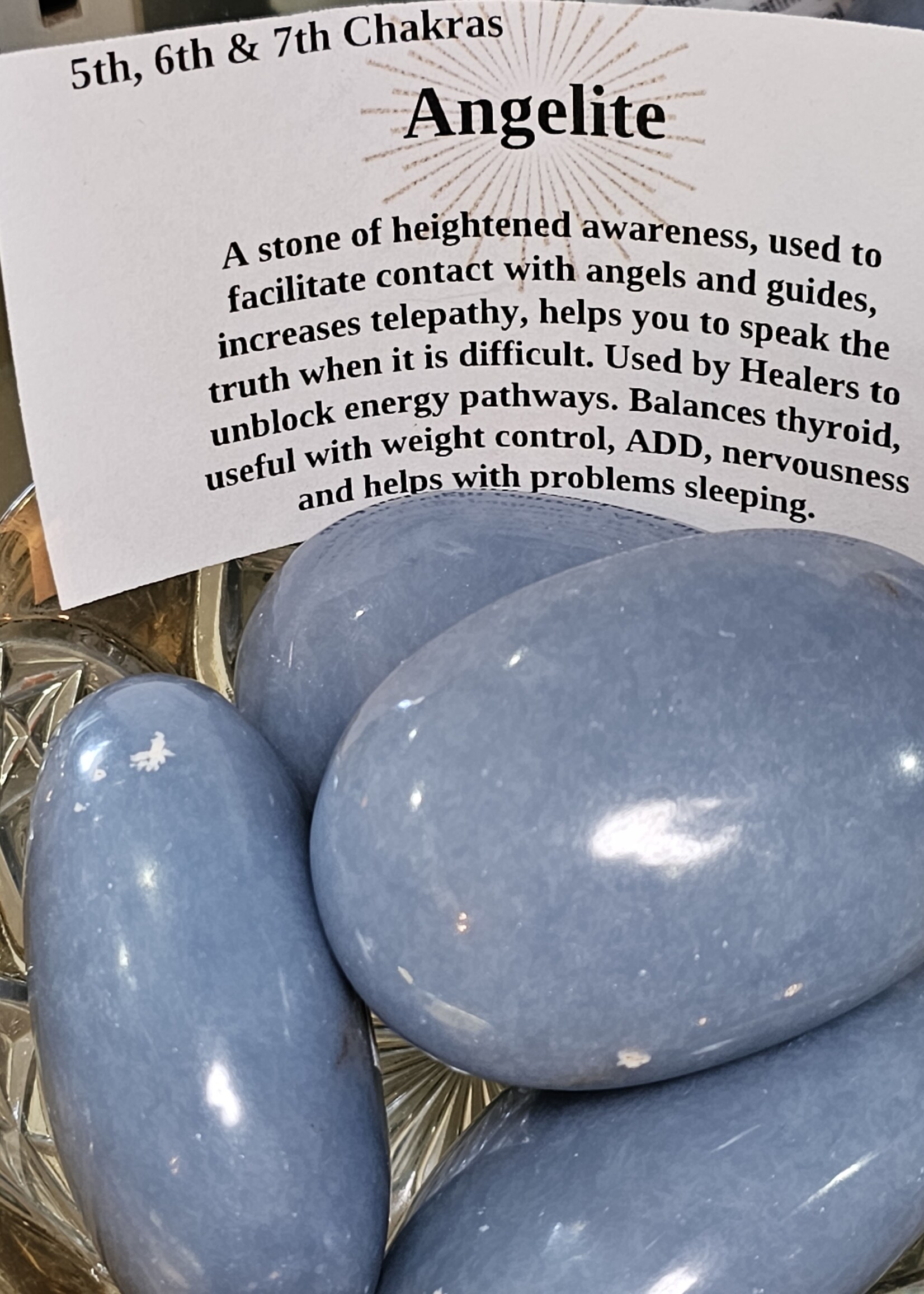 Angelite Palm Stone
