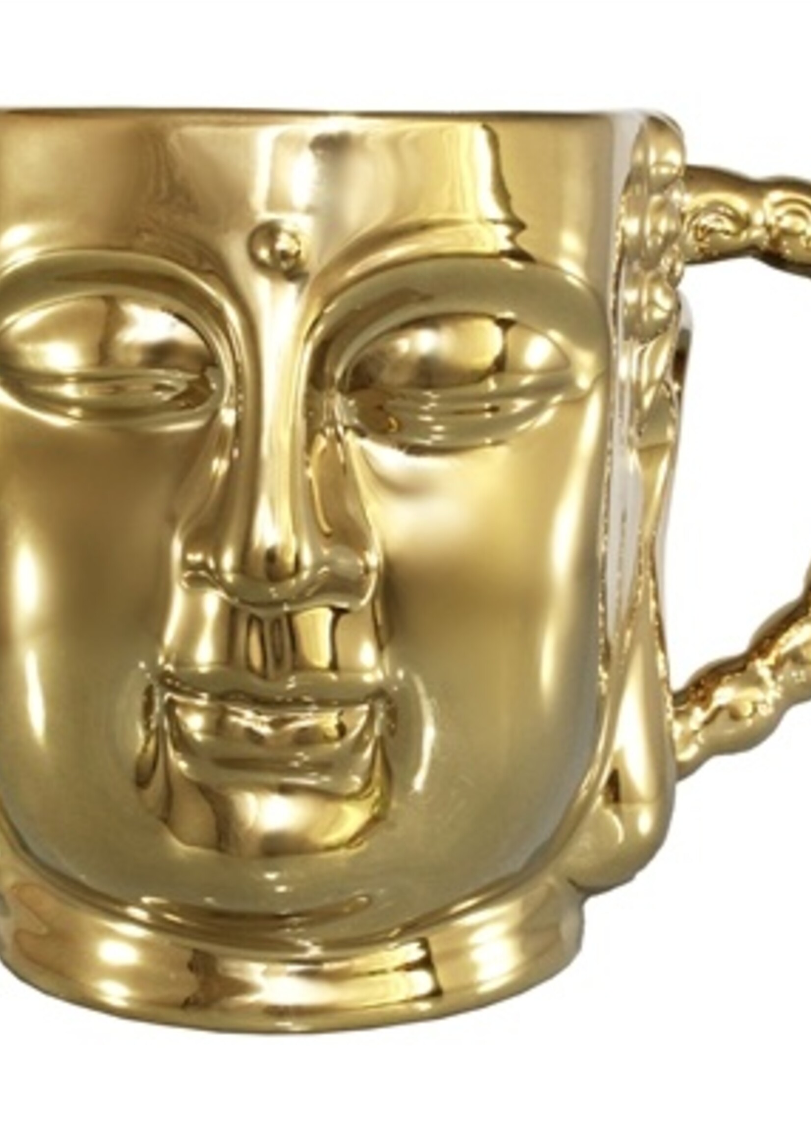 Buddha Mug Ceramic Gold- Hand wash/  Do Not Microwave