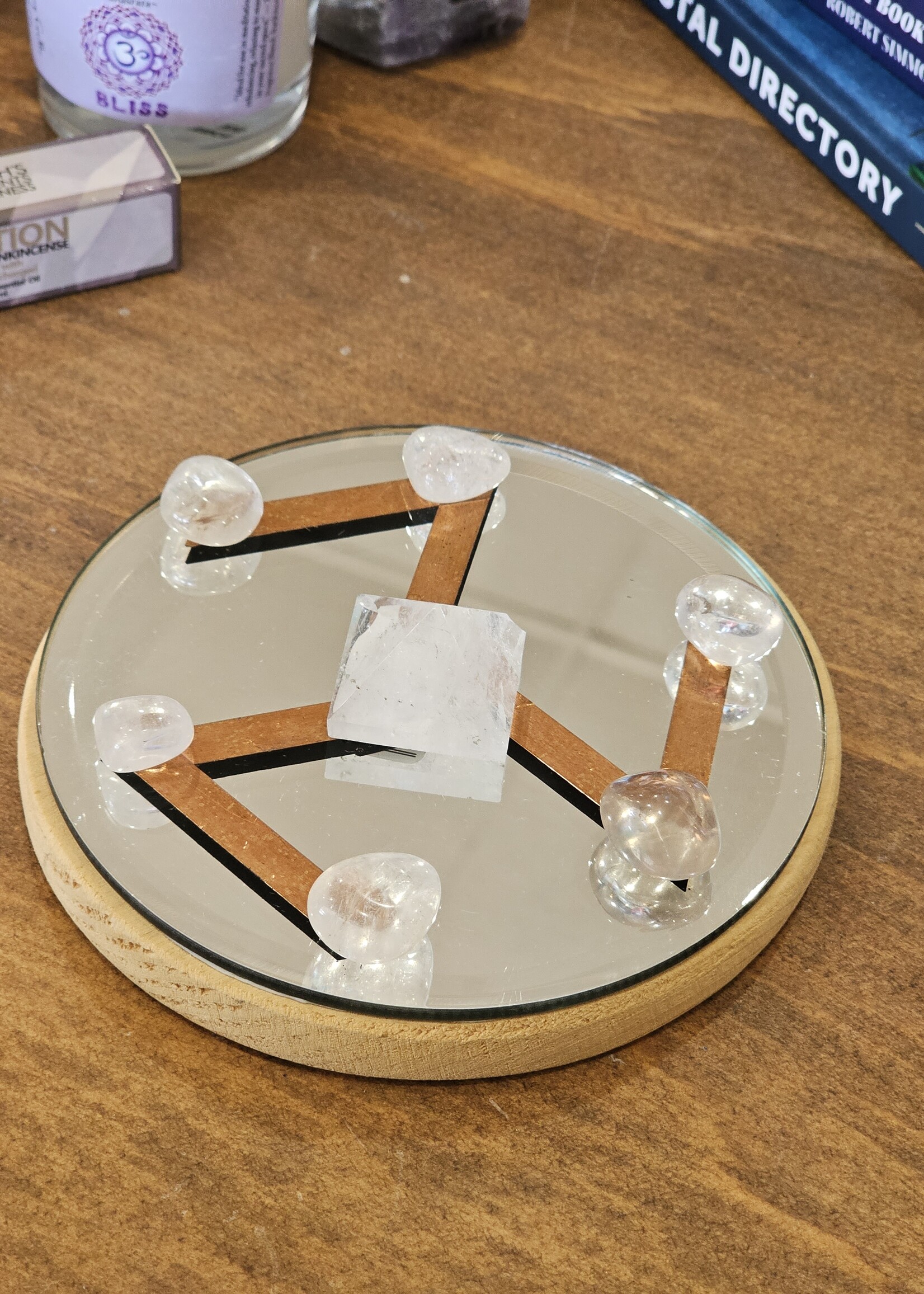 Antahkarana 5" Crystal Grid - On Wood Base