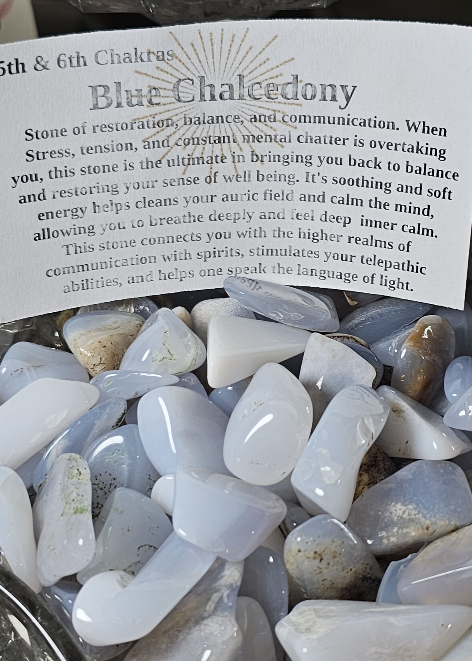 Blue Chalcedony Tumbled, Small