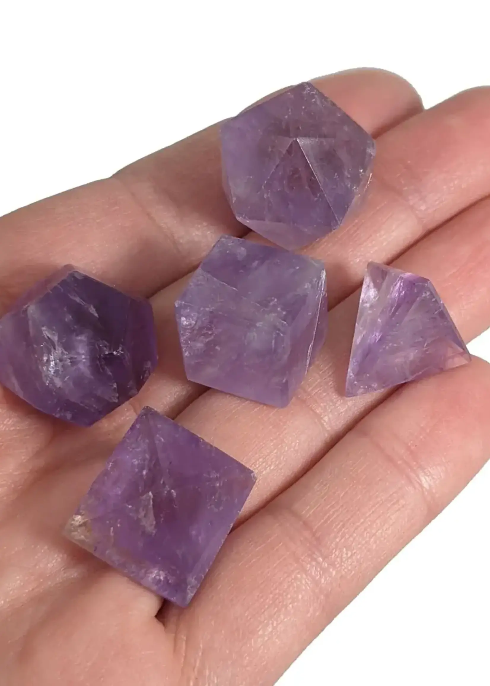 Amethyst Platonic Solid Set