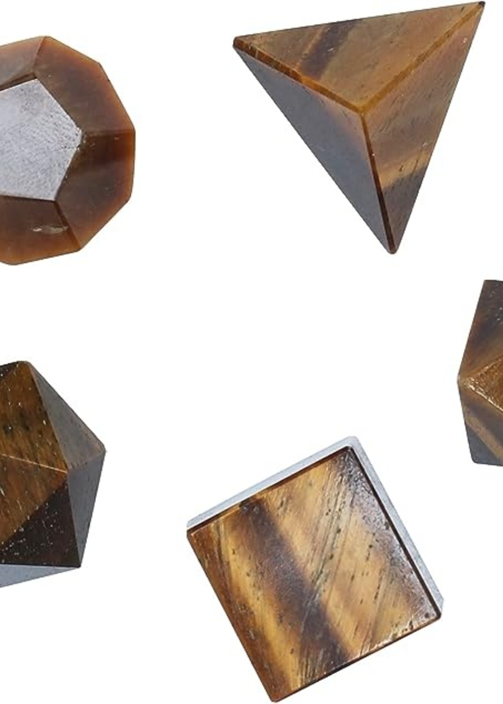 Tiger Eye Platonic Solid Set
