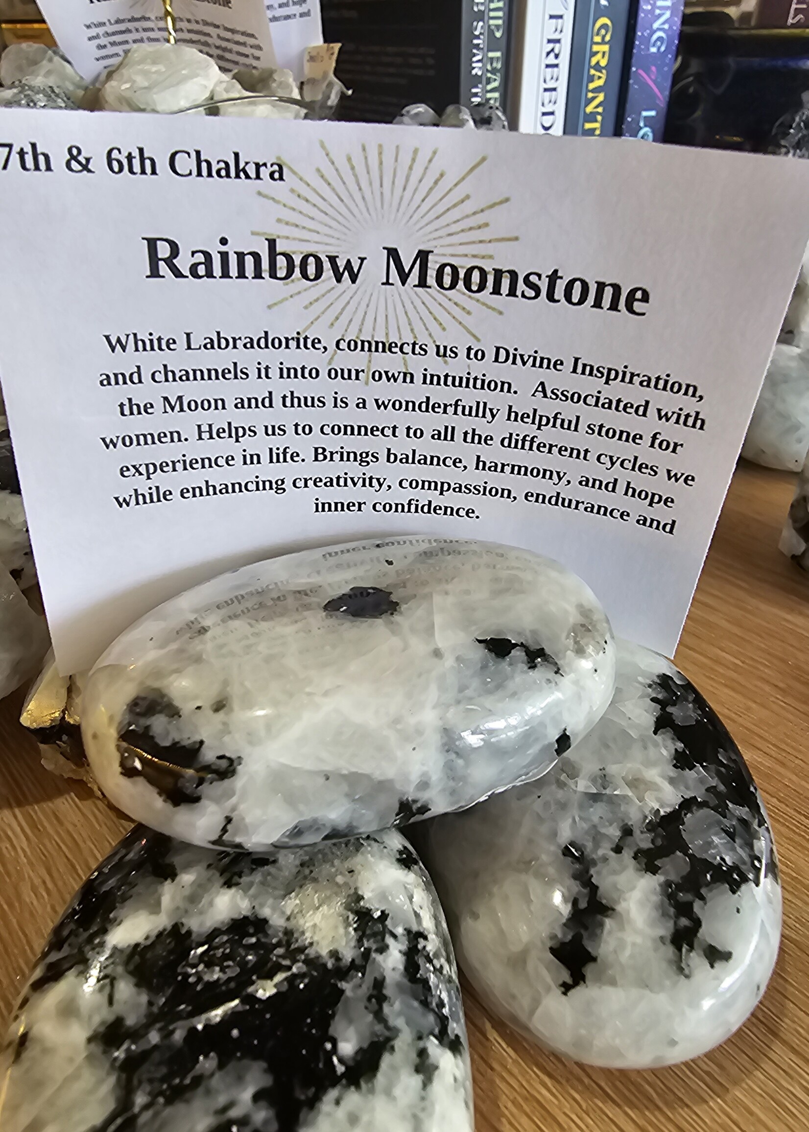 Rainbow Moonstone Palm Med 2.5x2x0.5