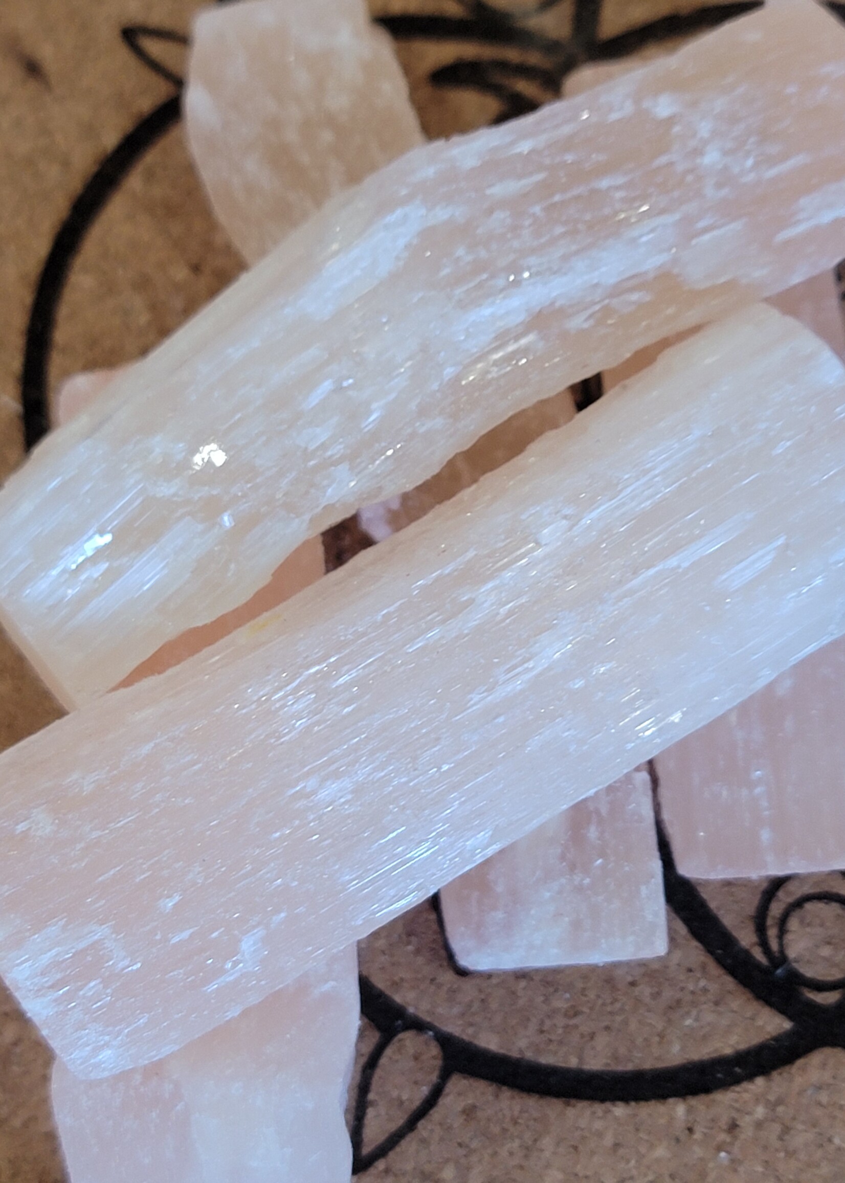 Orange Selenite (Hematite Included) Stick 3.5x1x1 inch