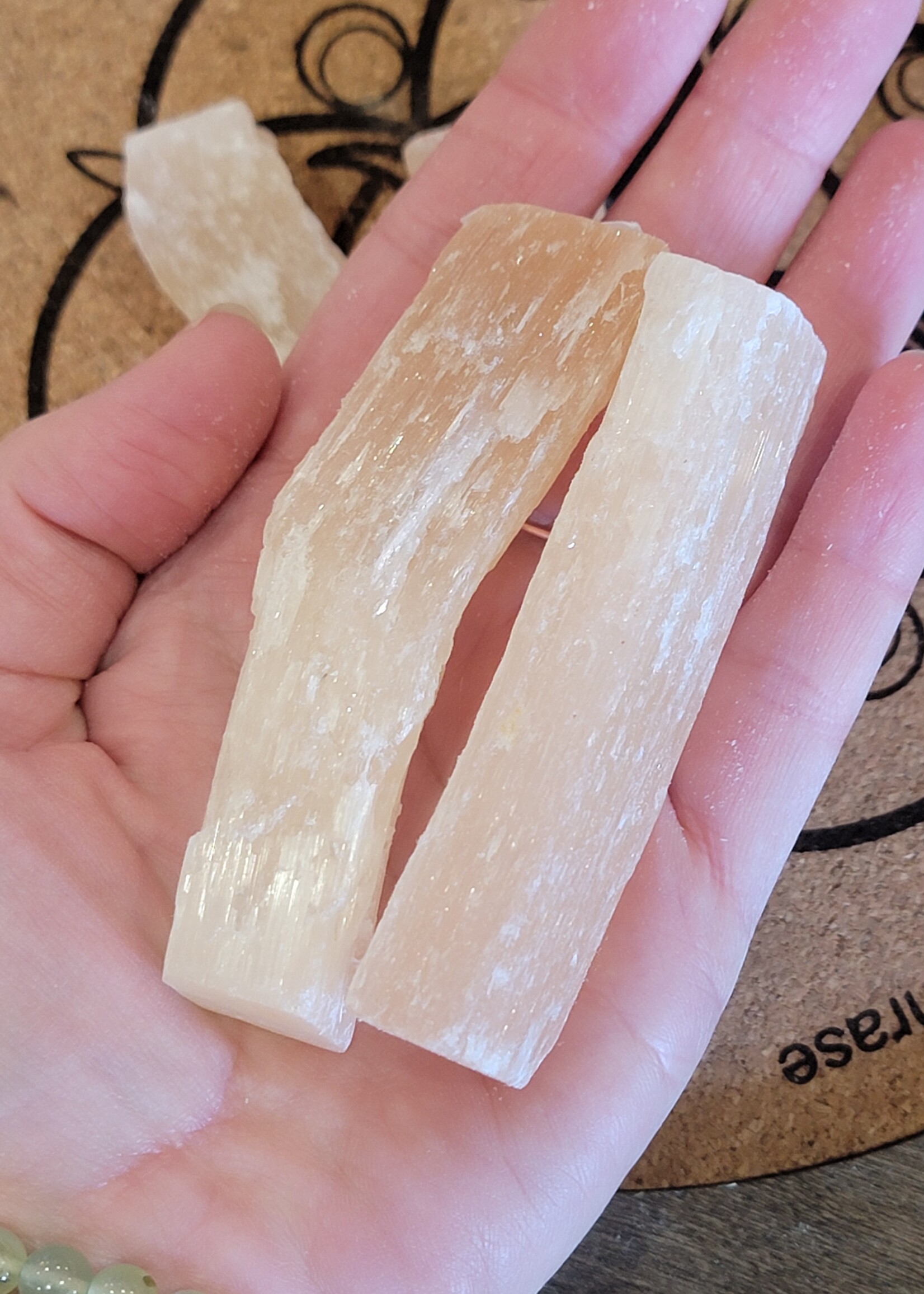 Orange Selenite (Hematite Included) Stick 3.5x1x1 inch