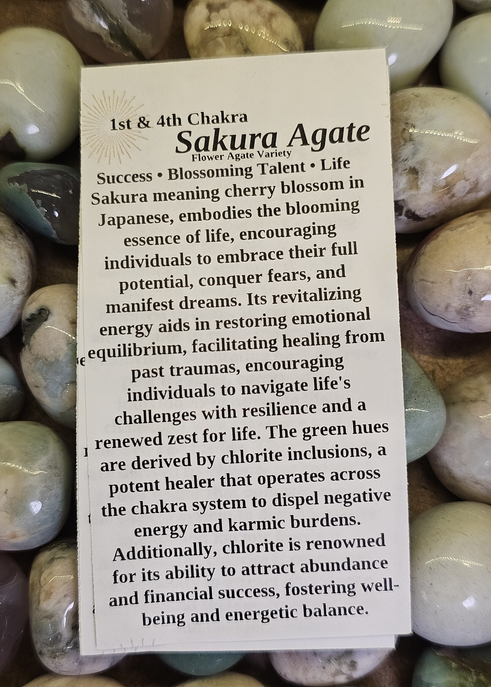 Sakura Agate Chlorine Included Tumbled, Medium, Madagascar