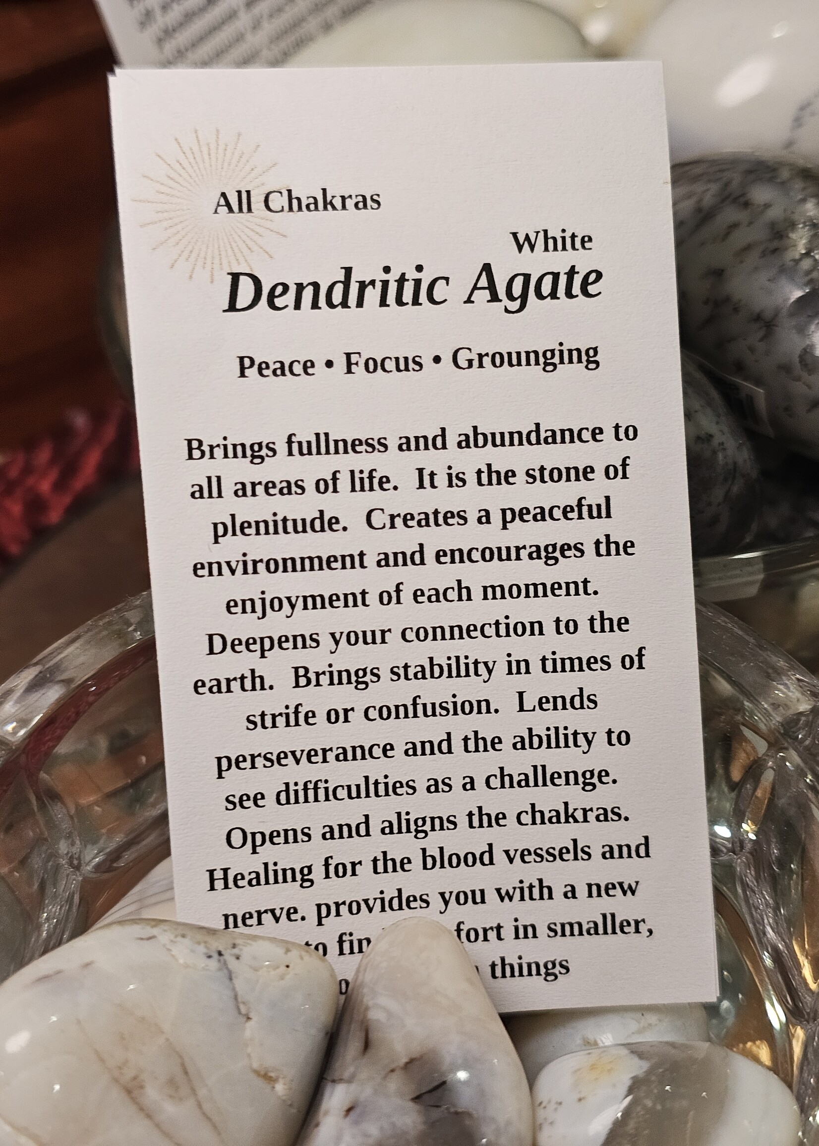 Dendritic Agate Tumbled, Medium