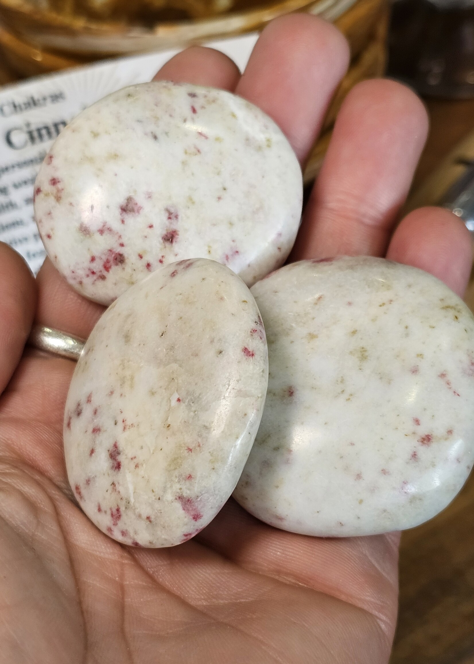 Cinnabarite Palm Stone 3x2"
