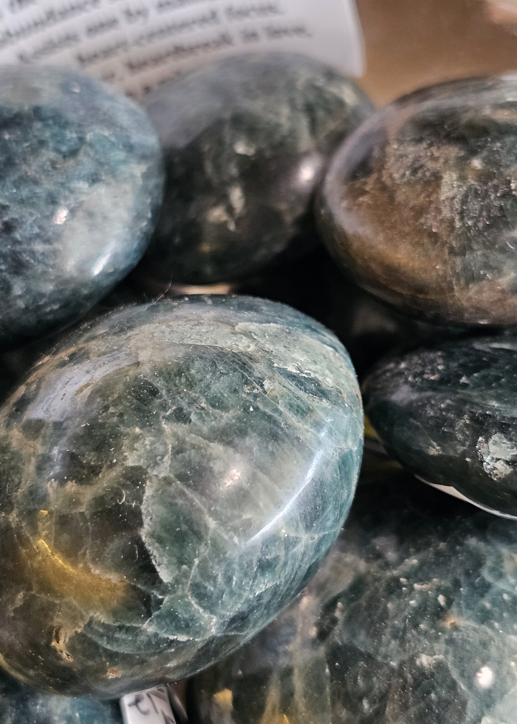Green Apatite Palm Stone