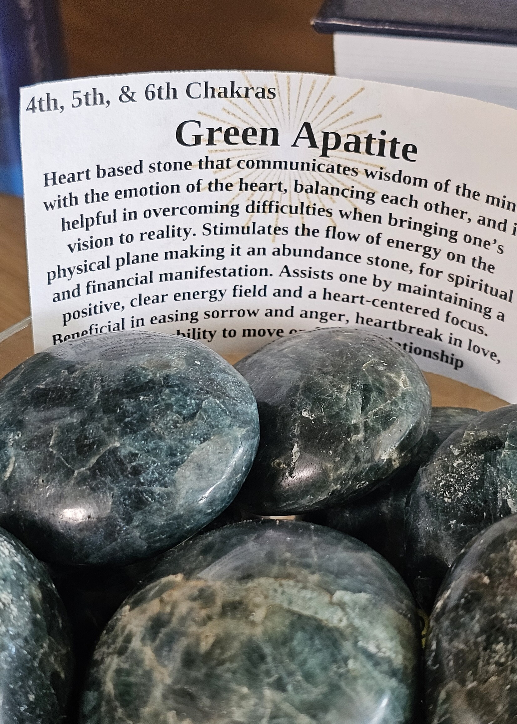 Green Apatite Palm Stone