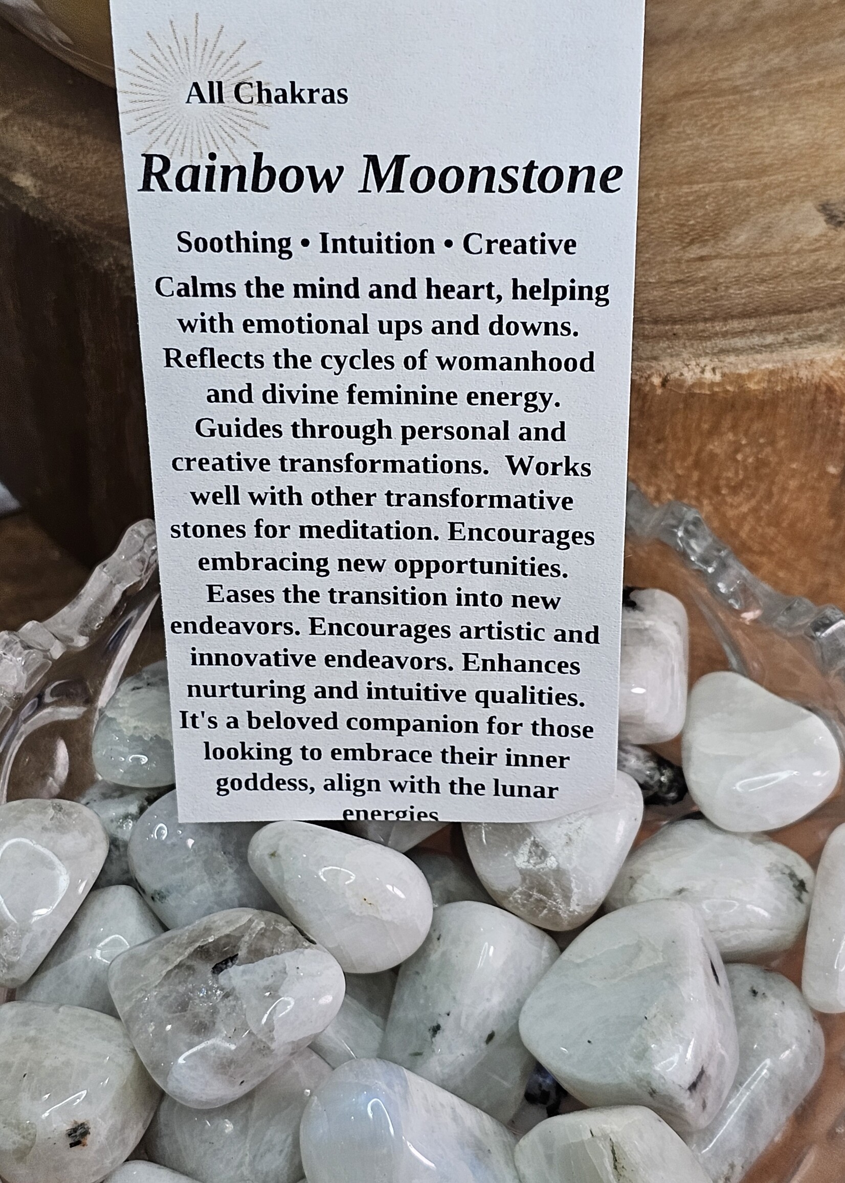 Rainbow Moonstone Tumbled, Medium
