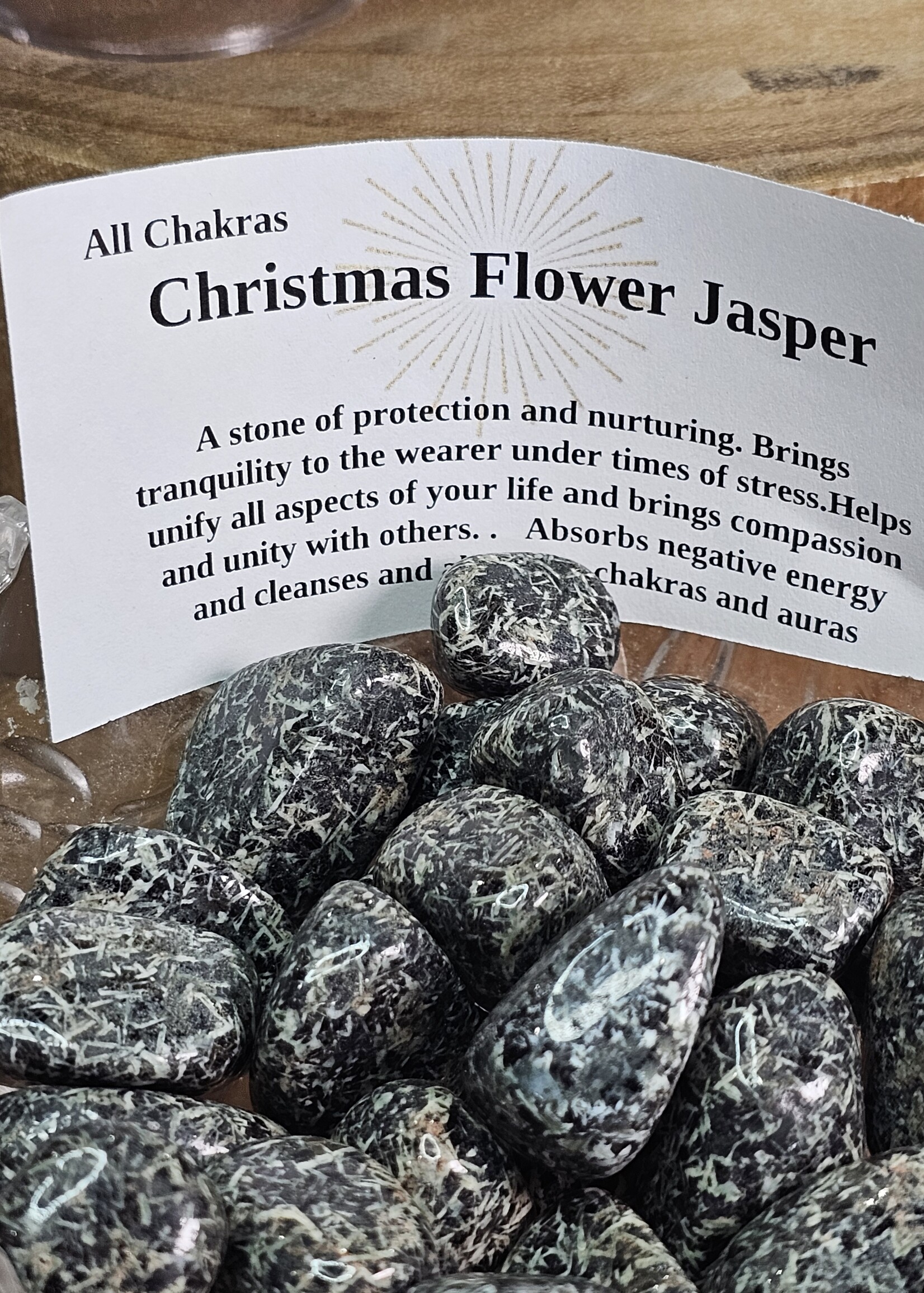 Christmas Flower Jasper Tumbled, Medium