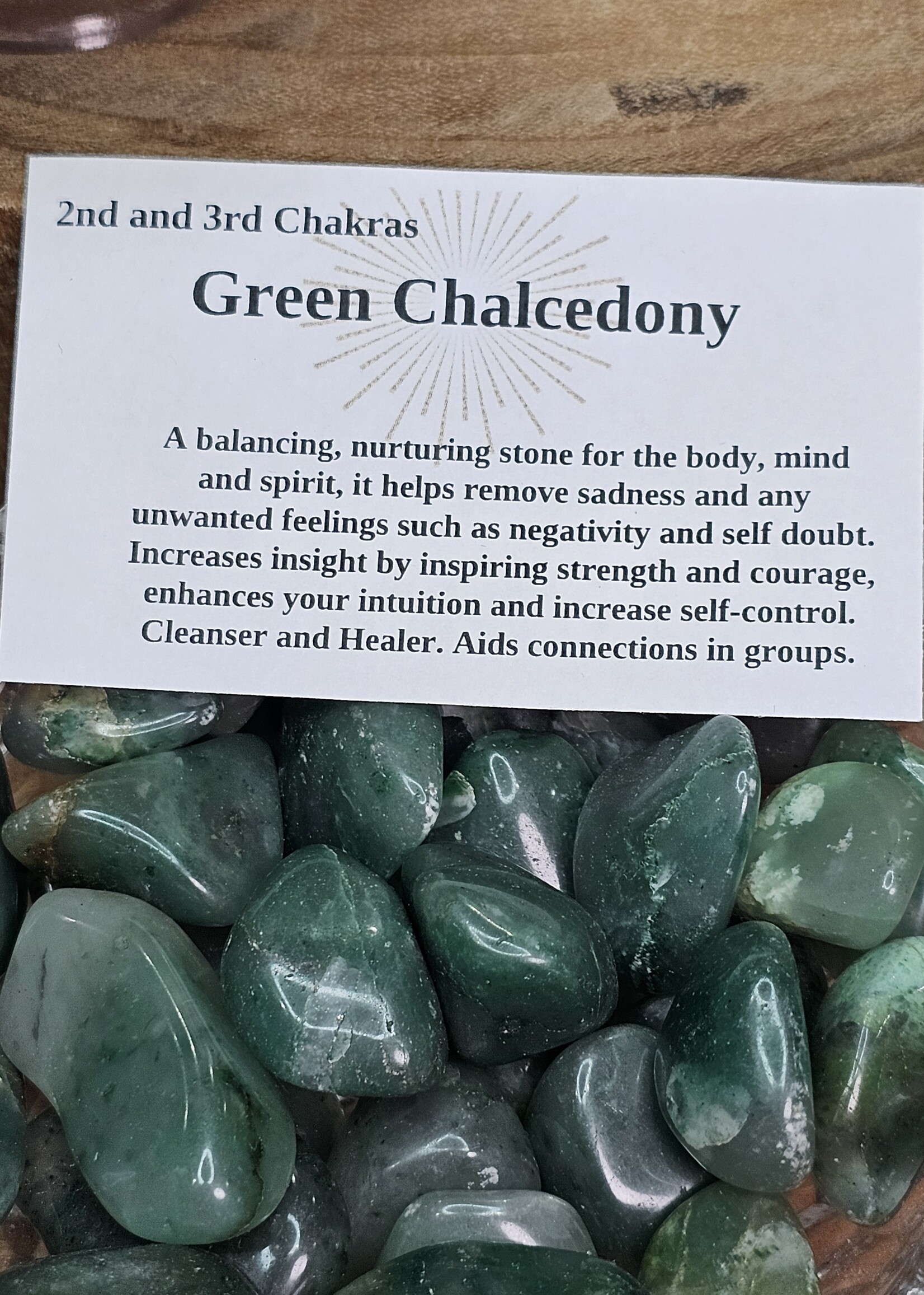 Green Chalcedony Tumbled, Medium